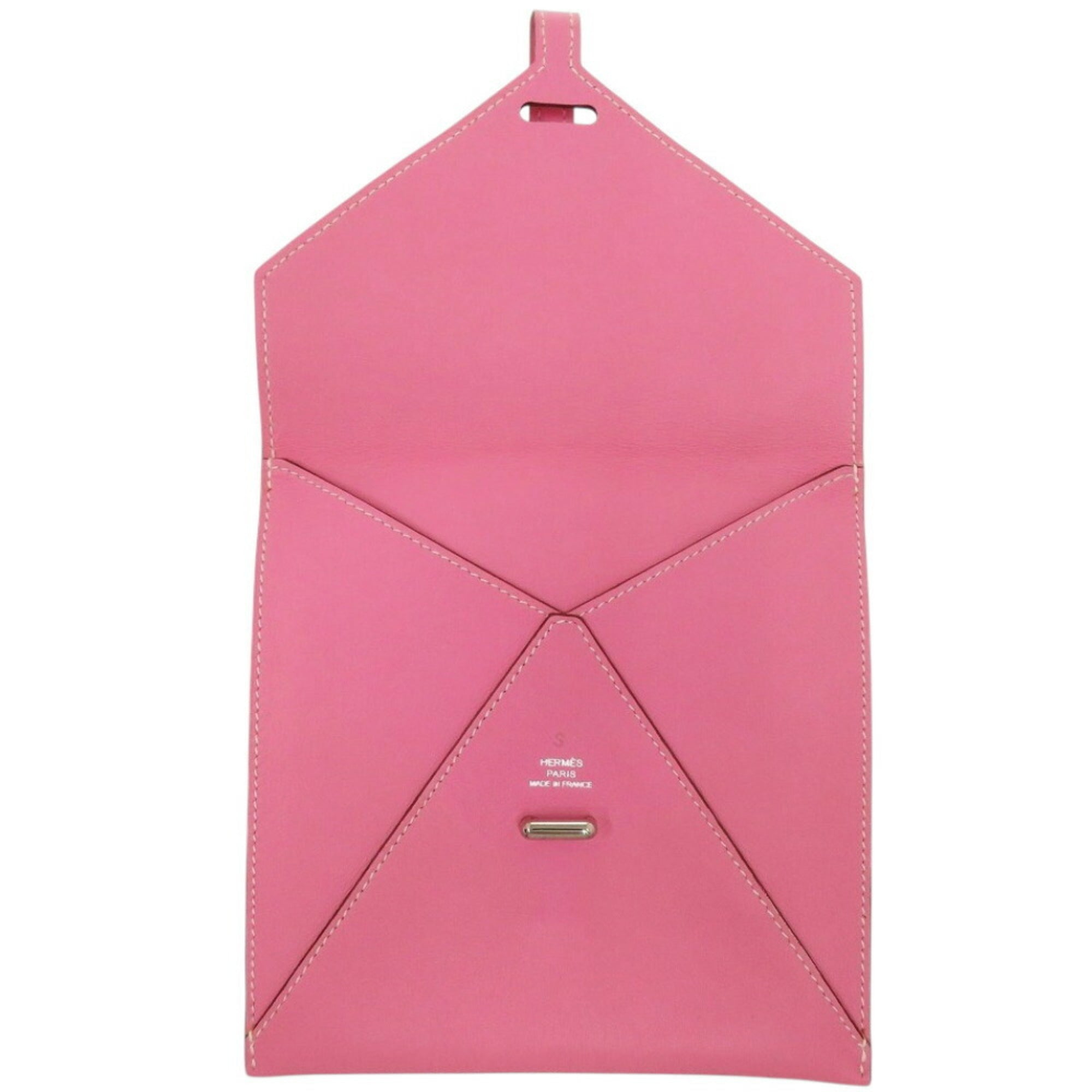 Hermes Pink White Leather Pouch (Pre-Owned)
