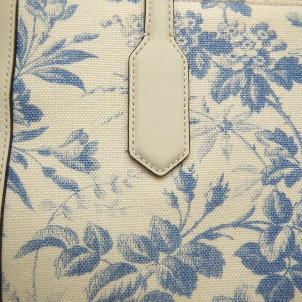 Gucci Blue Ivory Canvas Tote Bag (Pre-Owned)