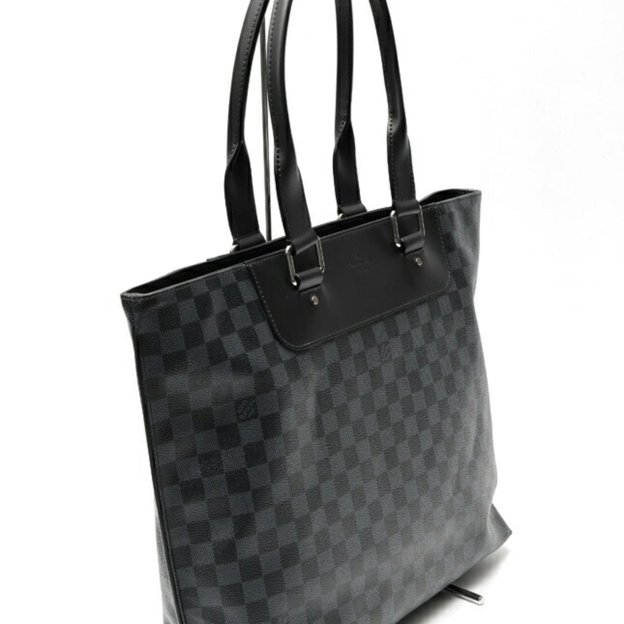 Louis Vuitton Damier Cobalt Black Canvas Leather Tote Bag (Pre-Owned)