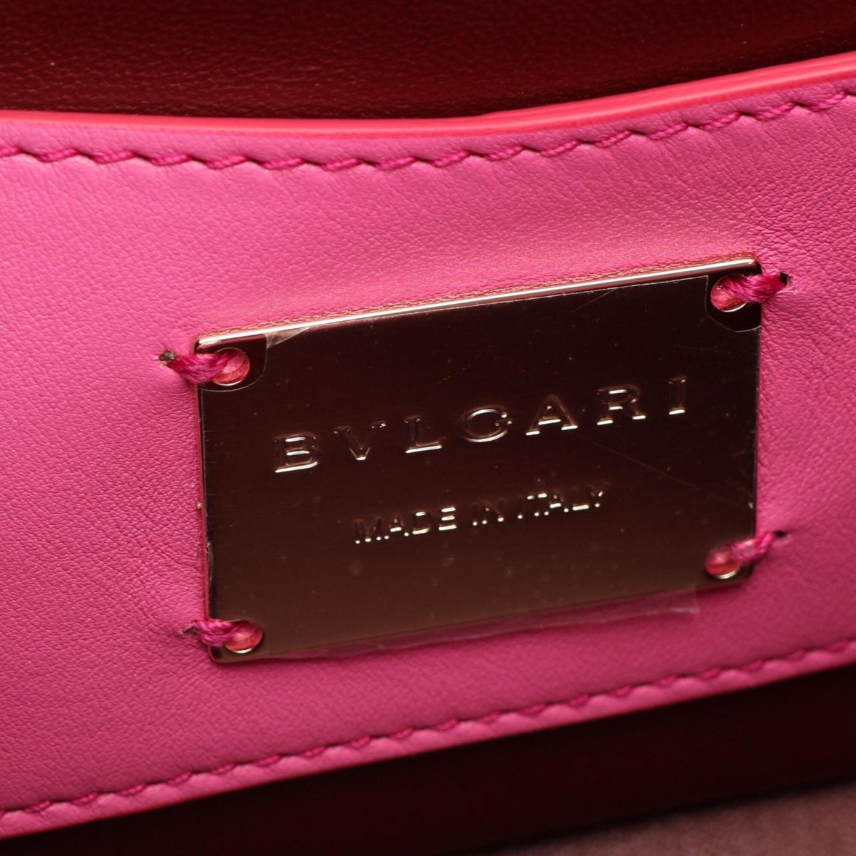 Bvlgari Pink Leather Handbag (Pre-Owned)