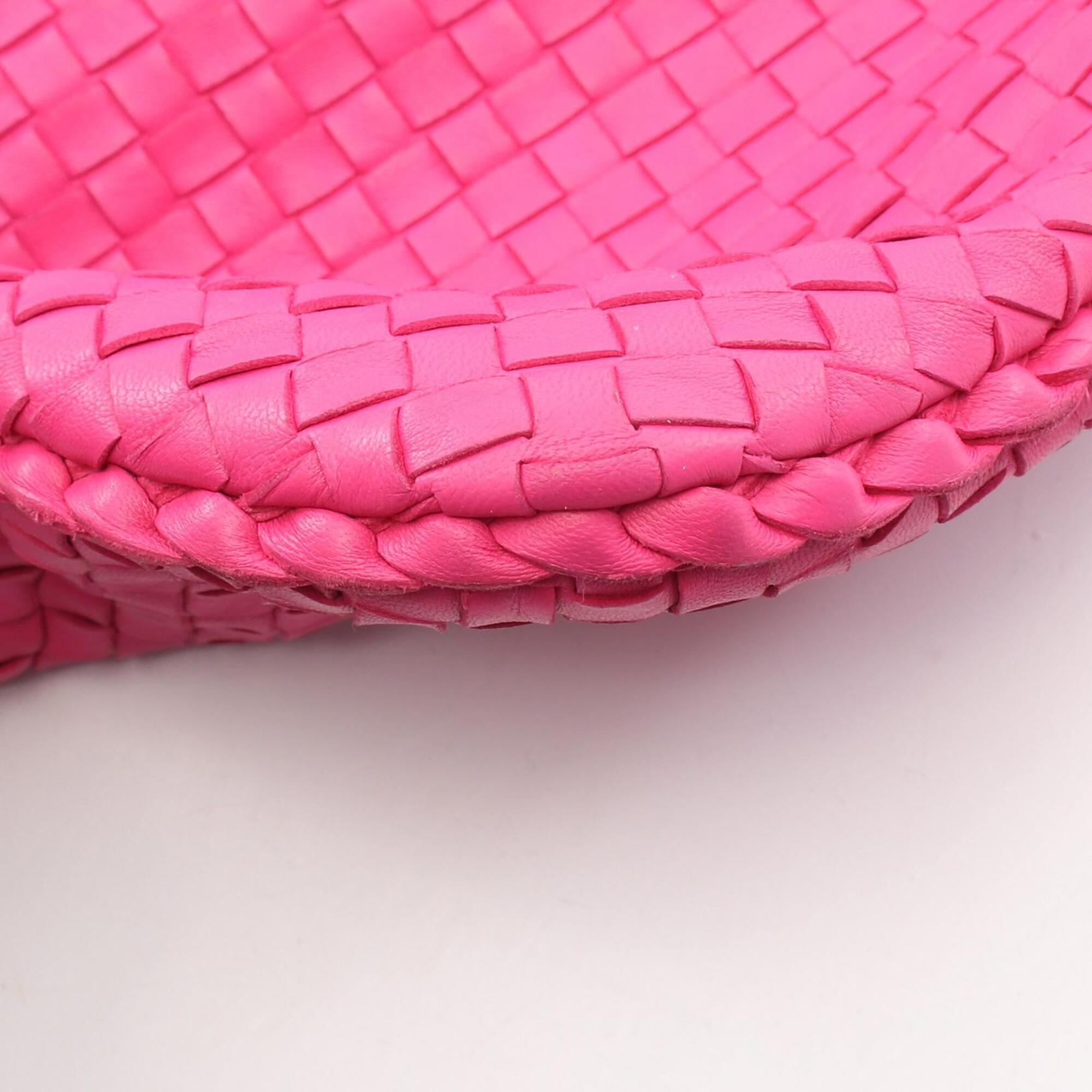 Bottega Veneta Intrecciato Pink Leather Handbag Shoulder Bag (Pre-Owned)