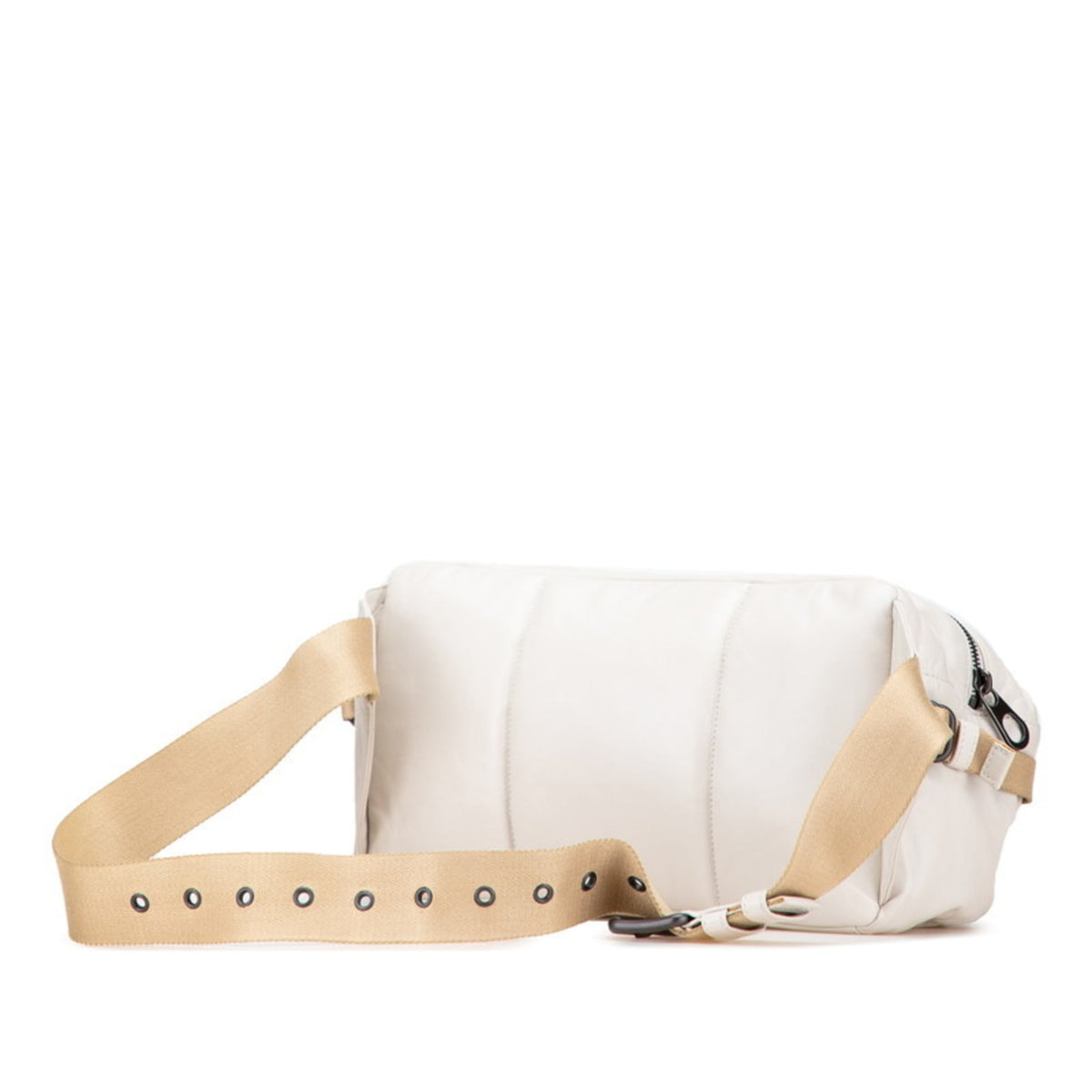 Bottega Veneta Beige White Leather Fanny Pack (Pre-Owned)