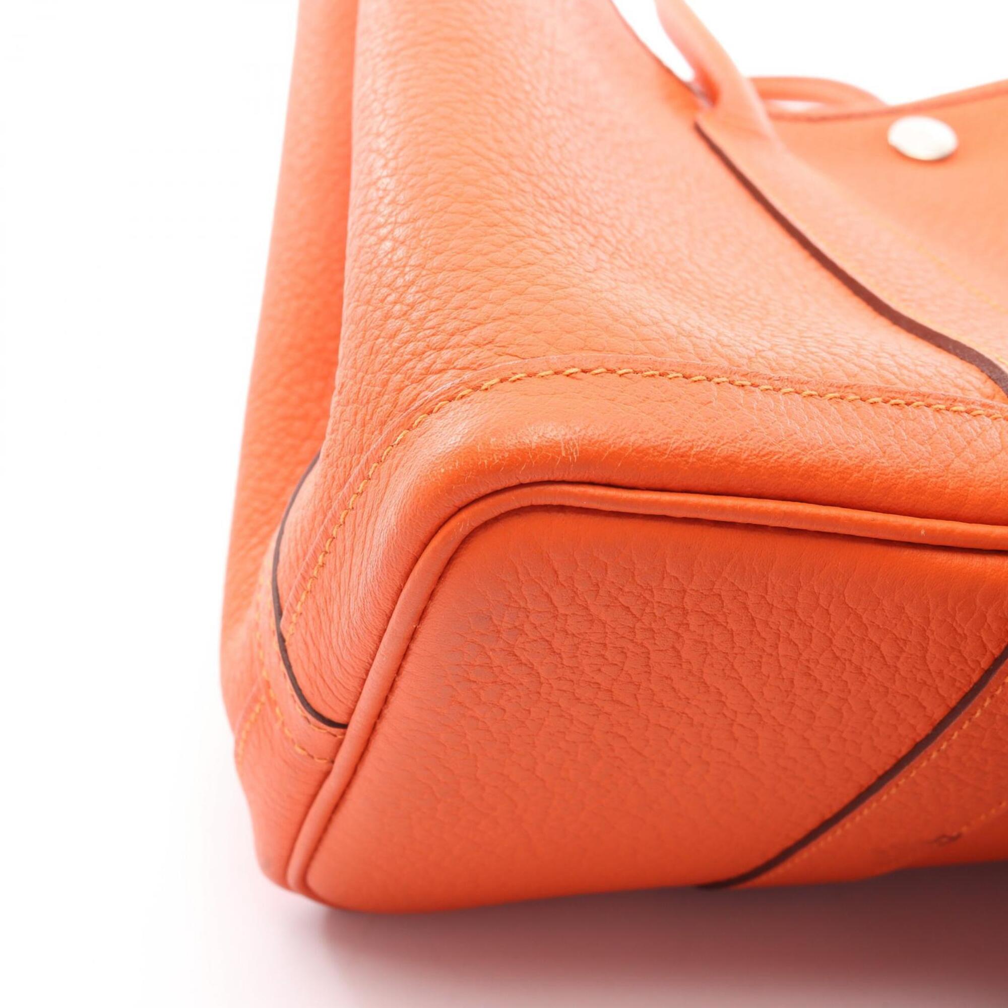 Hermes Orange Country Leather Handbag Tote Bag (Pre-Owned)