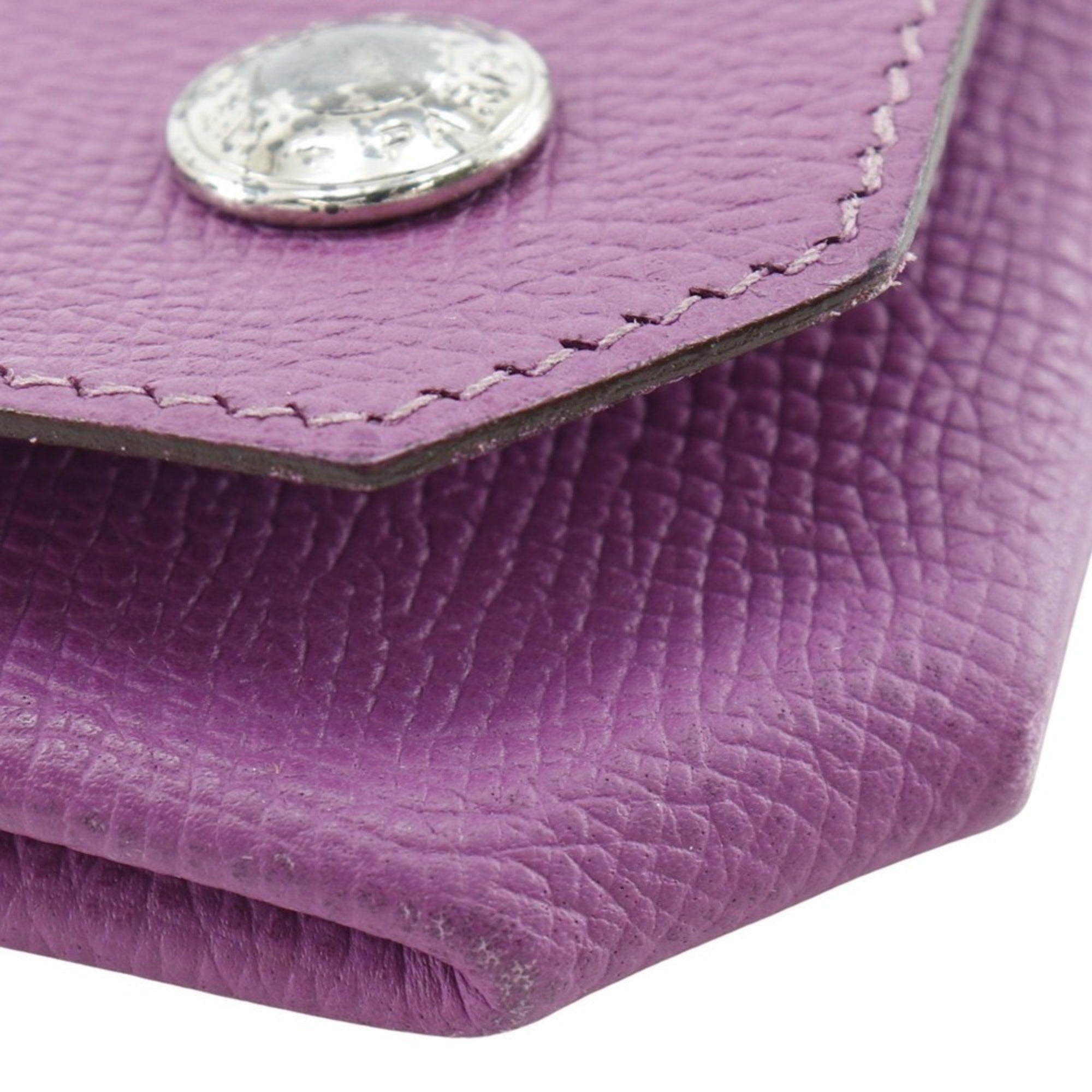 Hermes Purple Epsom Leather Coin Purse/Coin Case (Pre-Owned)