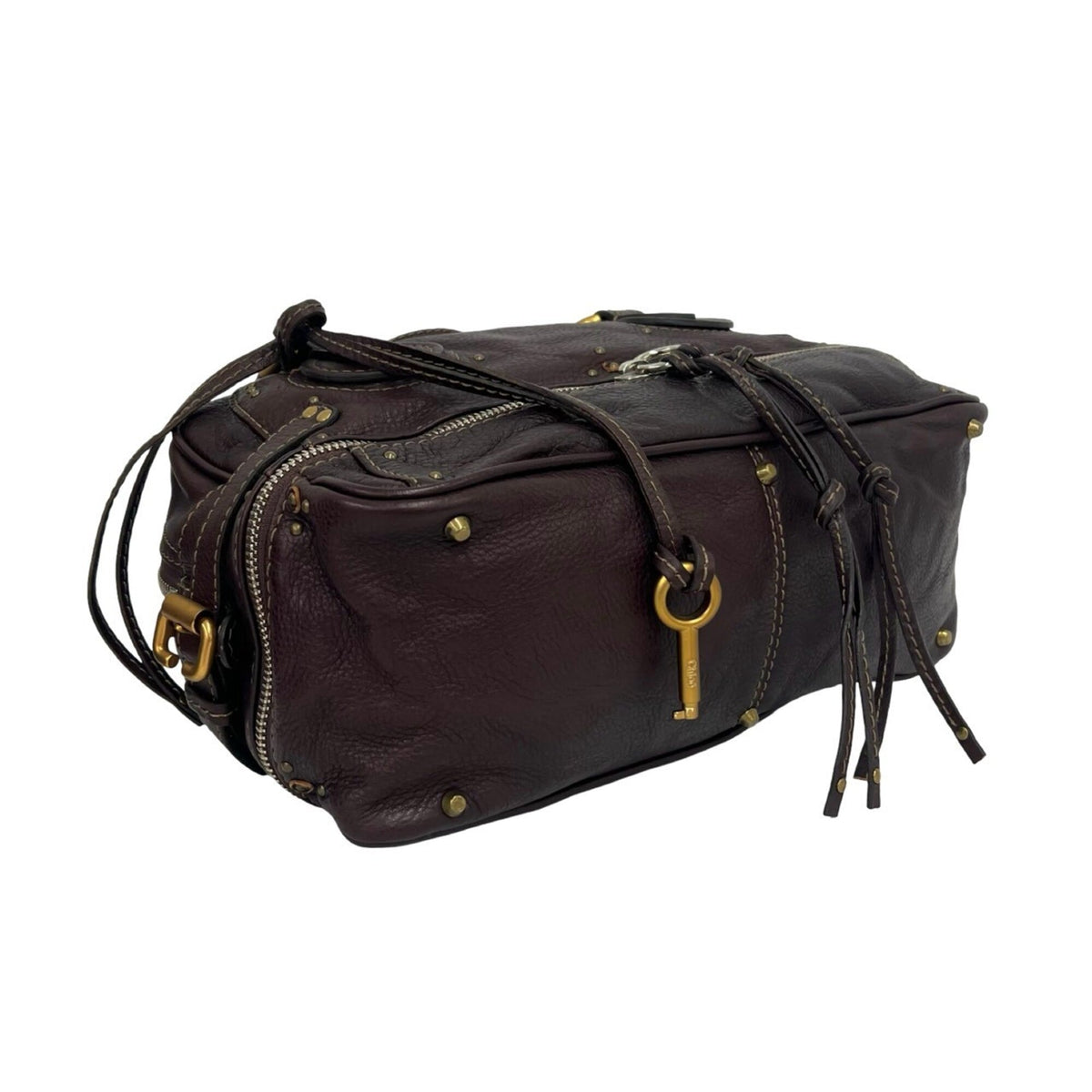Chloé Brown Leather Boston Bag Handbag (Pre-Owned)