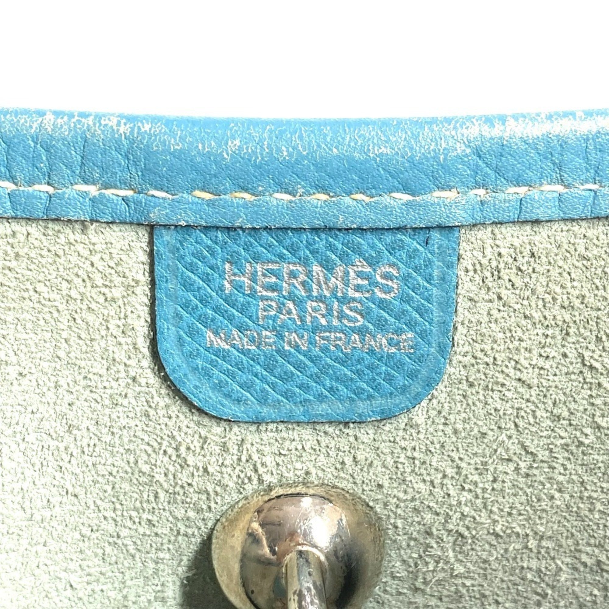 Hermes Vespa Blue Leather Pochette Shoulder Bag (Pre-Owned)