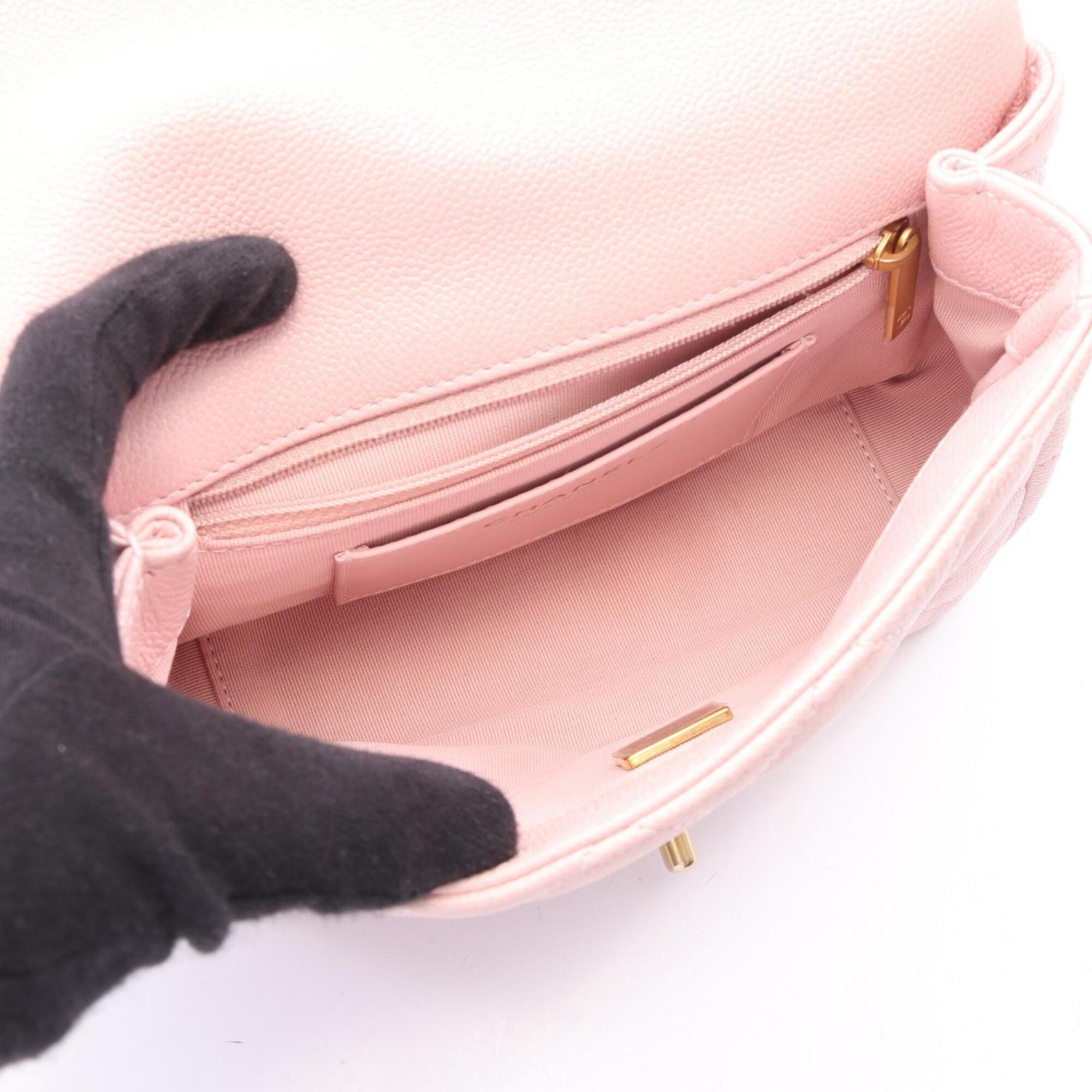 Chanel Pink Grained Calfskin Handbag Shoulder Bag (Pre-Owned)