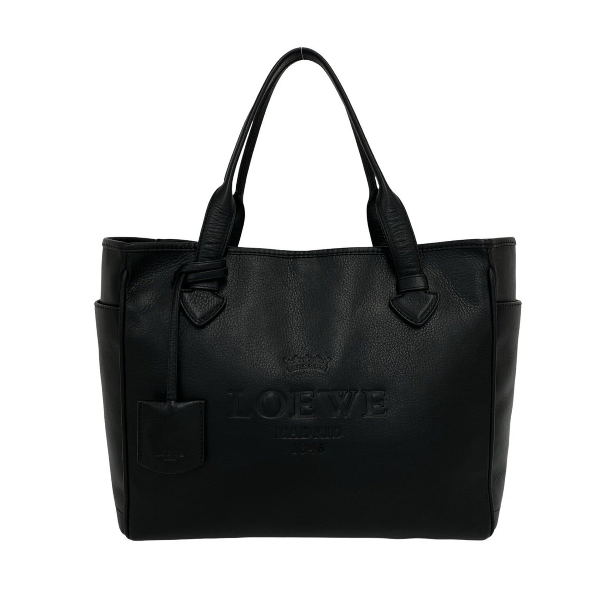 Loewe Black Leather Handbag Shoulder Bag Tote Bag (Pre-Owned)