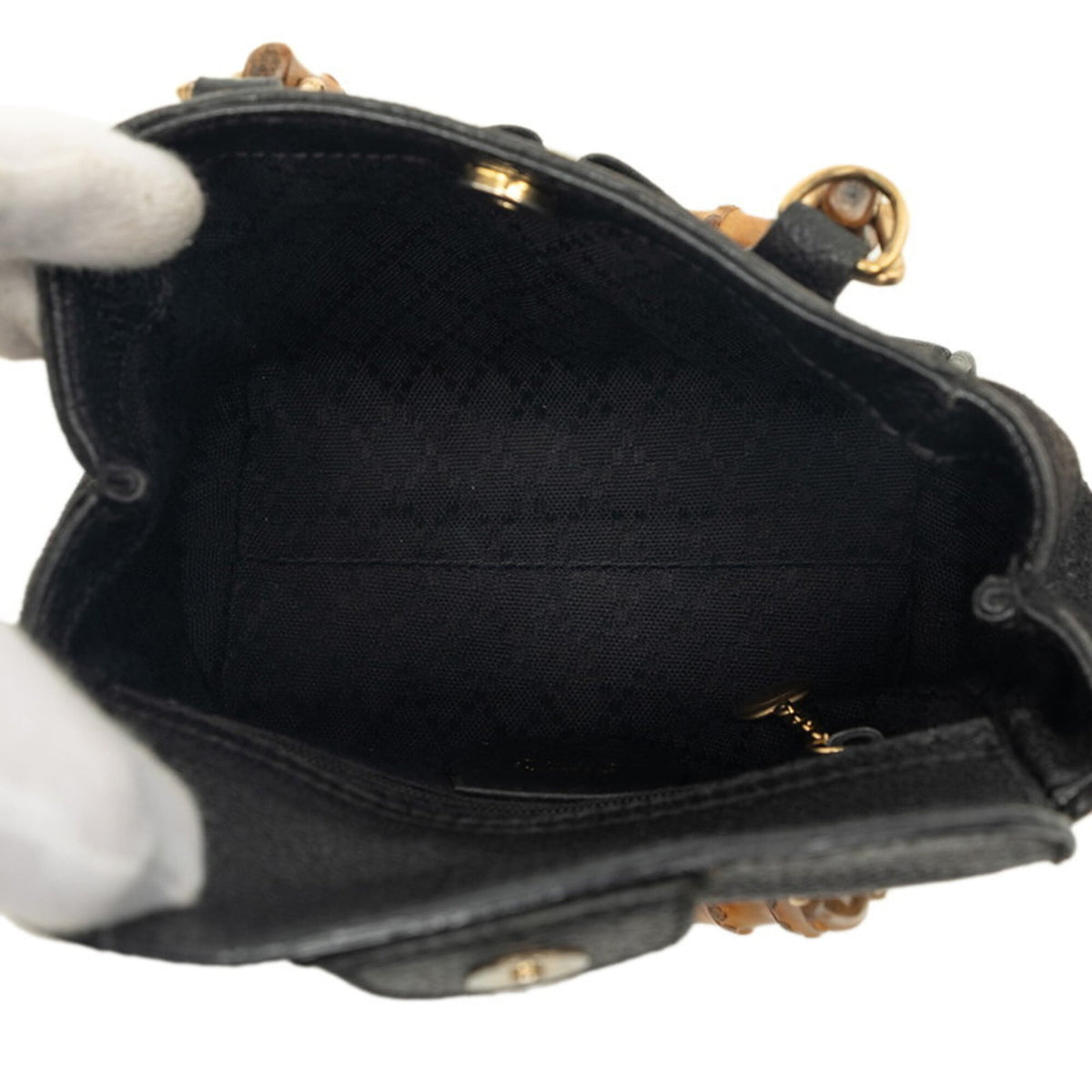 Gucci Black Suede Leather Handbag Shoulder Bag (Pre-Owned)