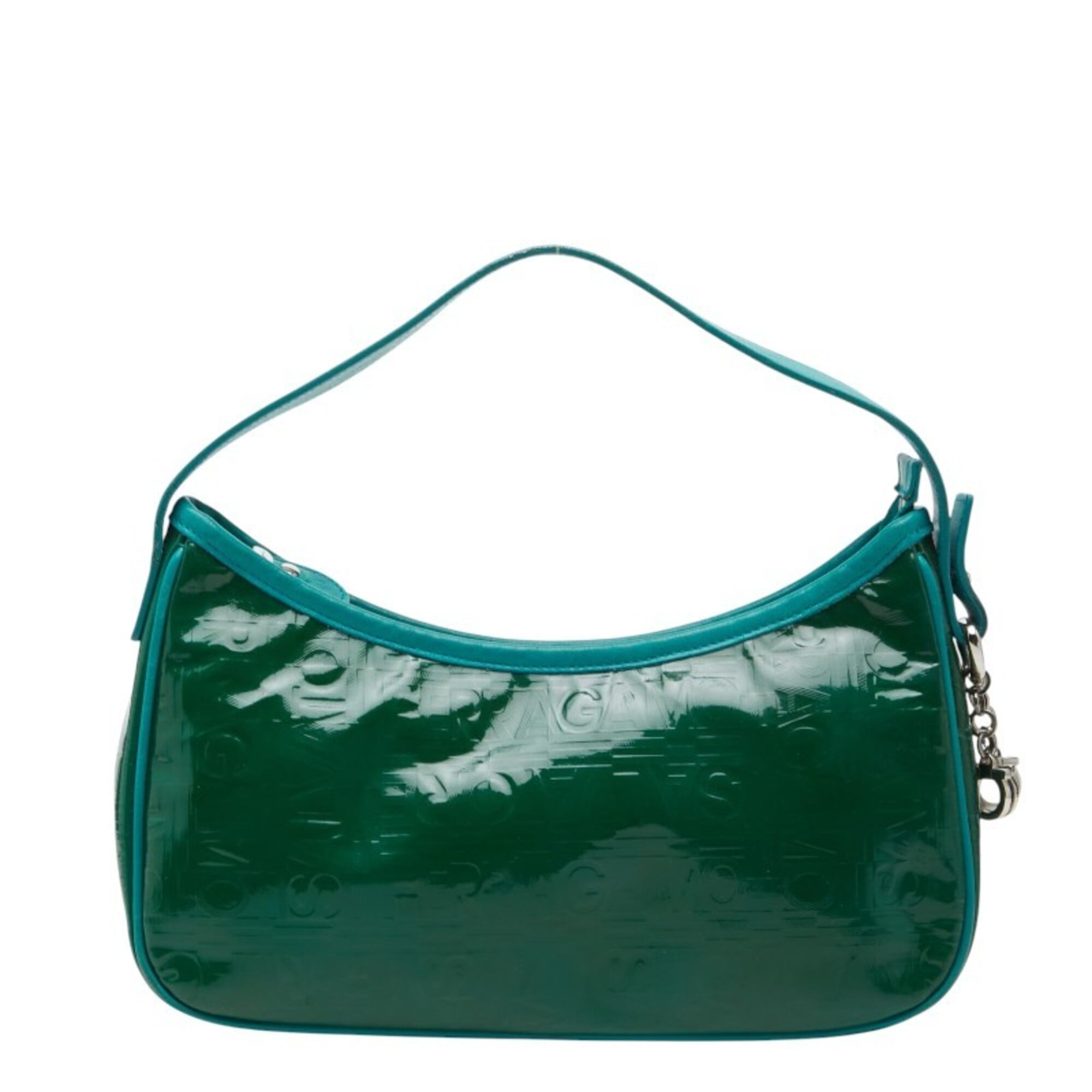 Salvatore Ferragamo Green Leather Handbag Shoulder Bag (Pre-Owned)