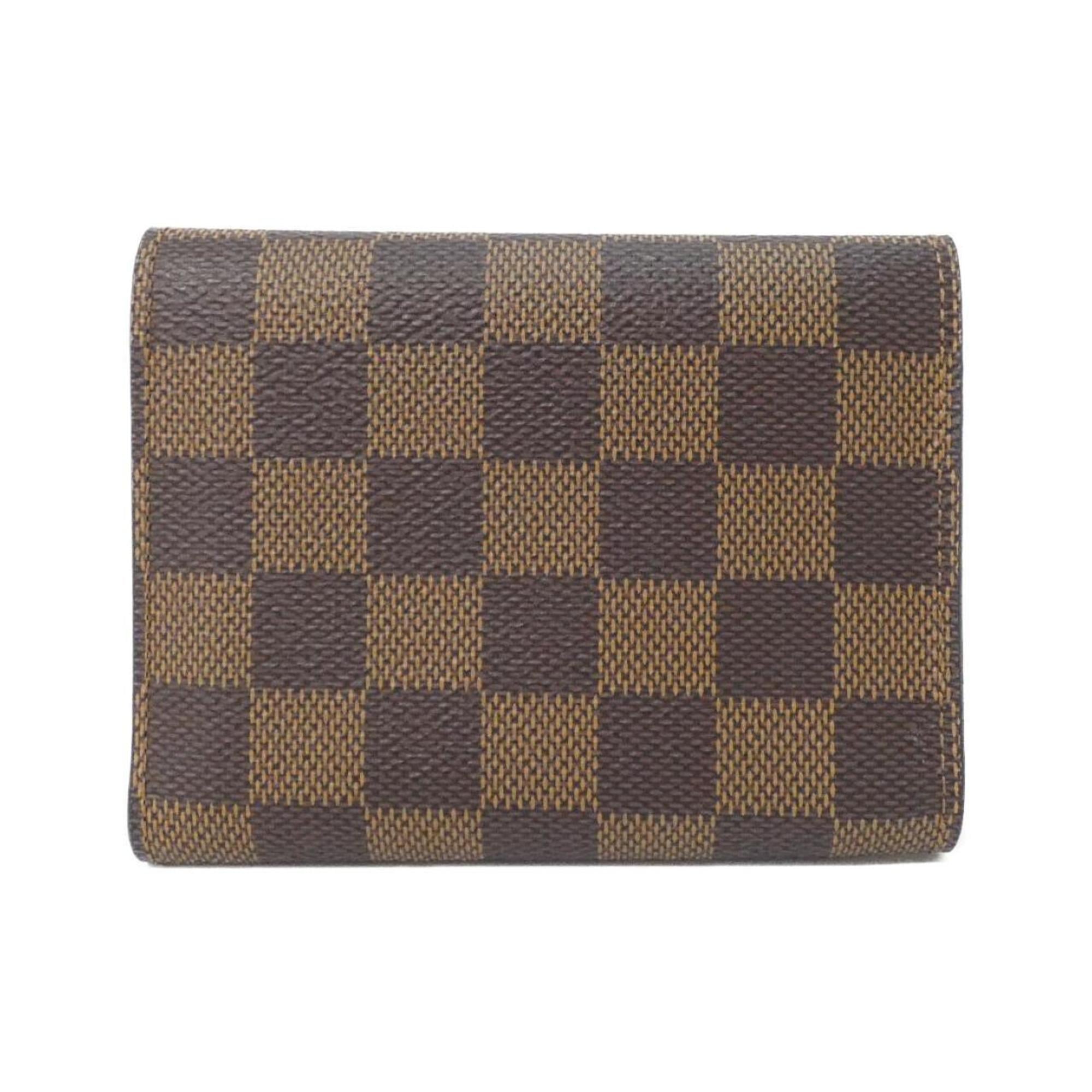 Louis Vuitton Ebene Rouge Coated Canvas Wallet (Tri-Fold) (Pre-Owned)