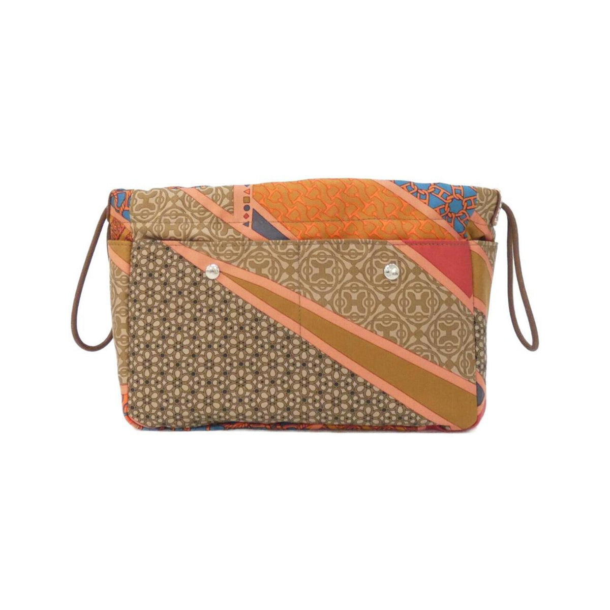 Hermes Fauve Feu Silk Barenia Leather Handbag Pouch (Pre-Owned)