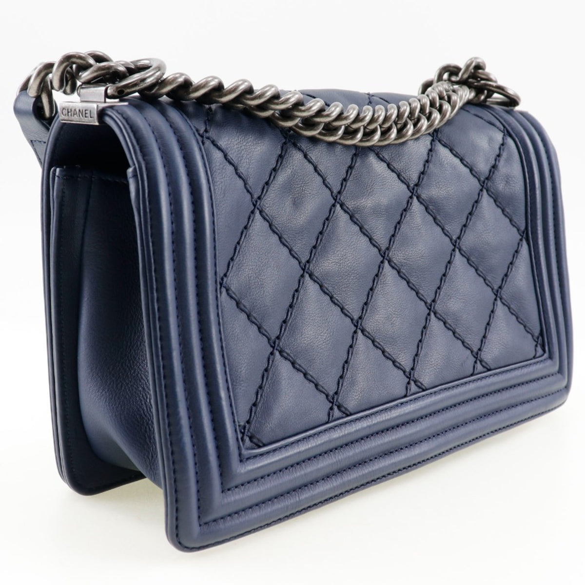 Chanel Navy Leather Shoulder Bag (Pre-Owned)