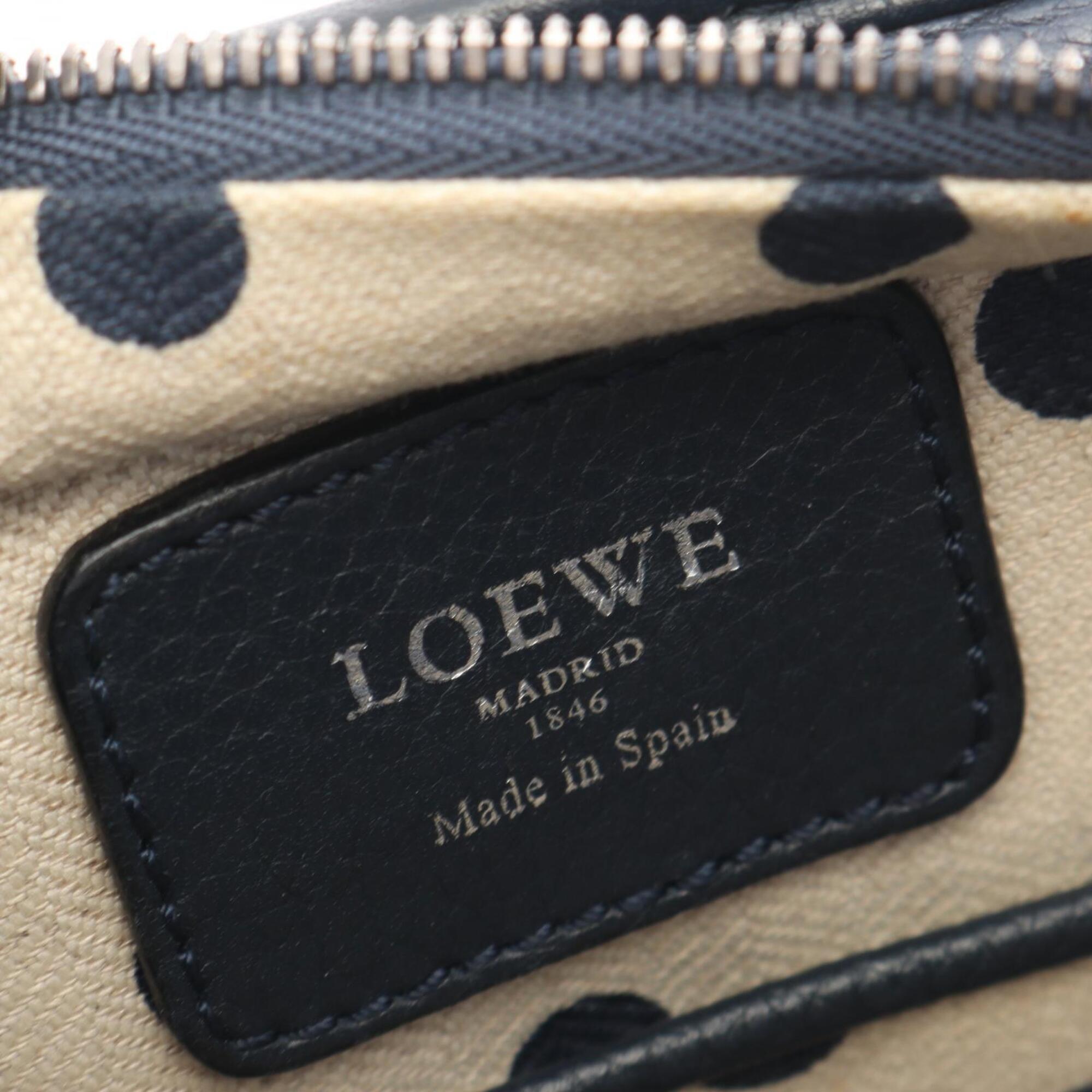 Loewe Blue Navy Leather Handbag (Pre-Owned)