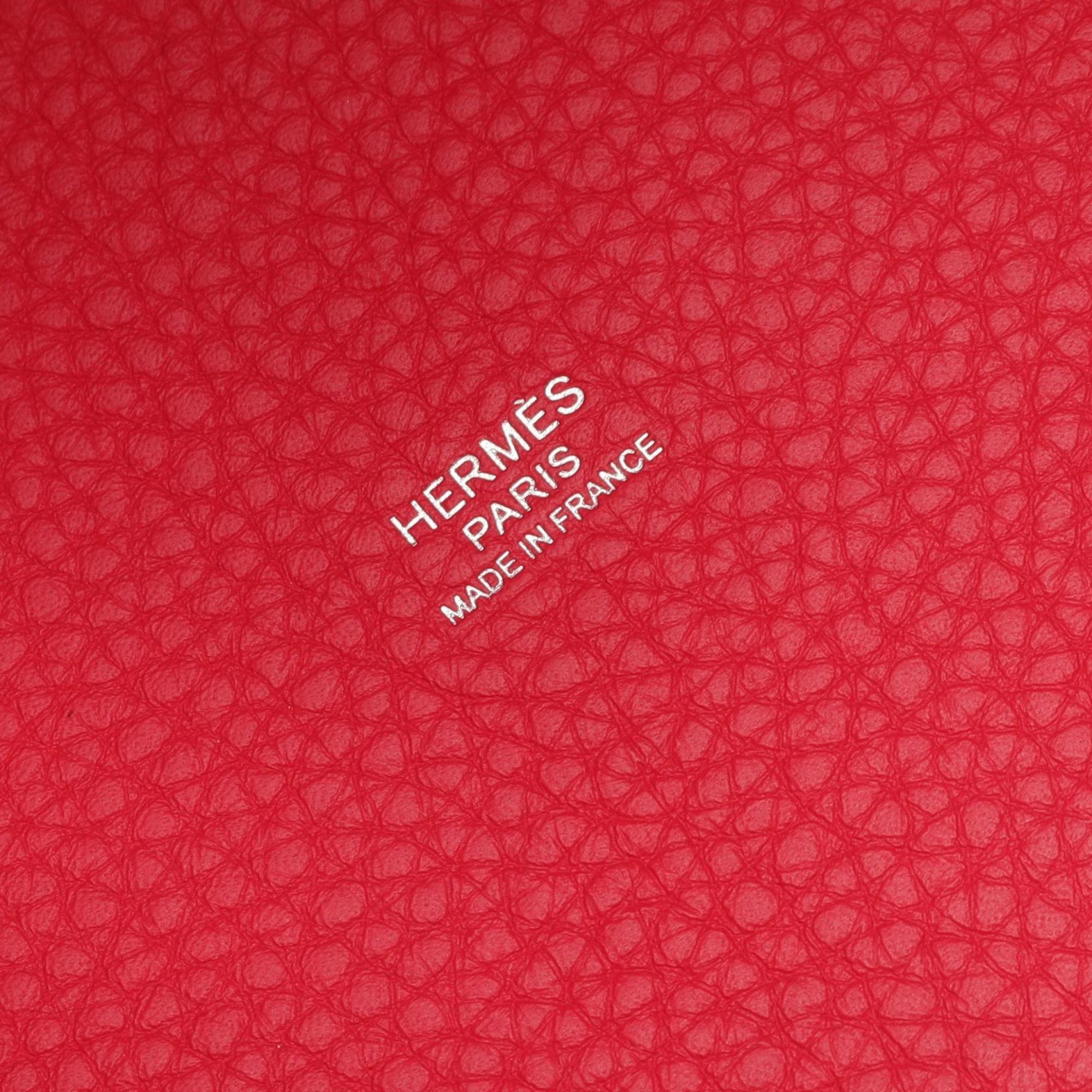 Hermes Pink Taurillon Clemence Leather Handbag (Pre-Owned)