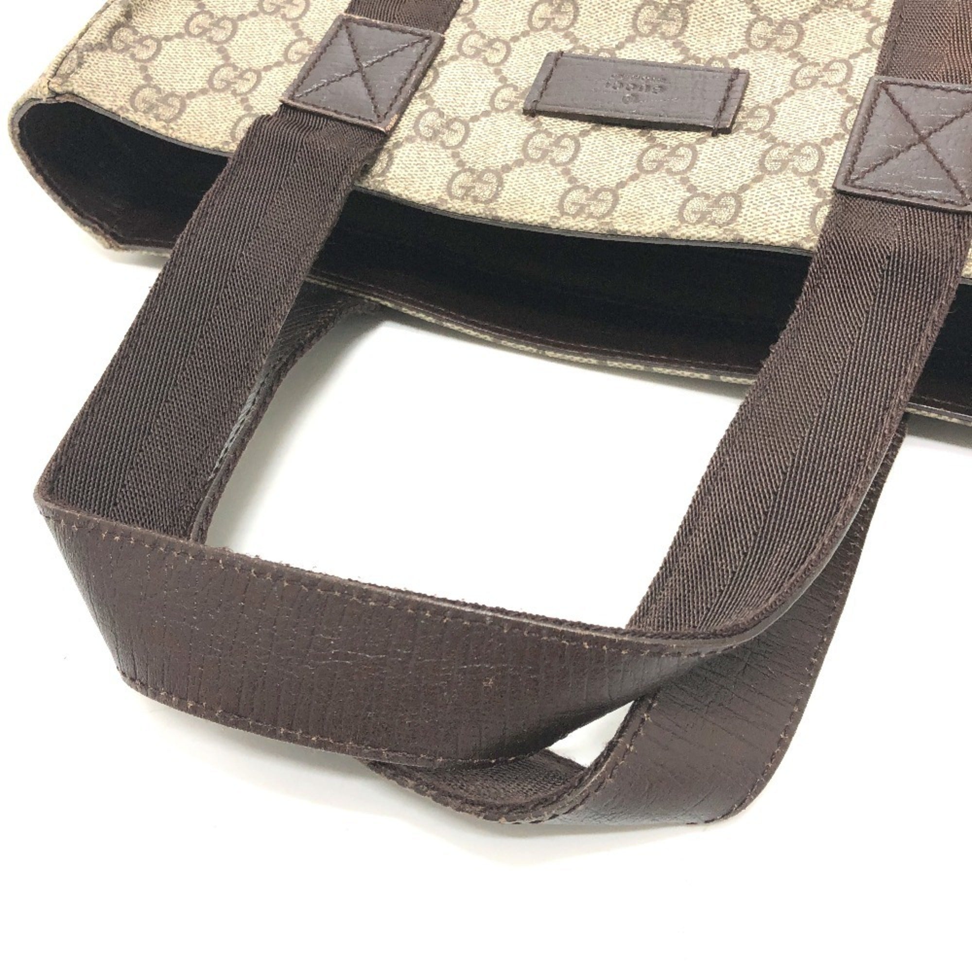 Gucci Beige Dark Brown Gg Supreme Canvas Handbag Tote Bag (Pre-Owned)