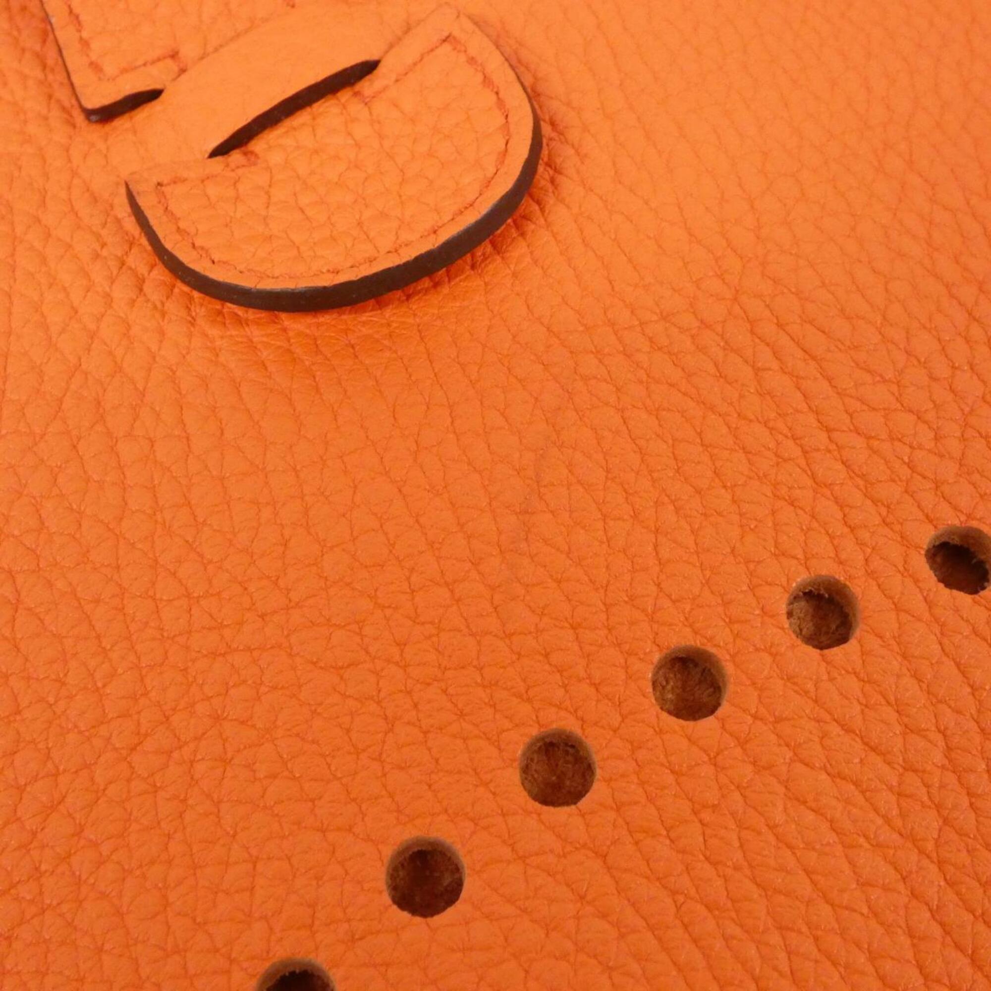 Hermes Orange Orange Poppy Taurillon Clemence Leather Shoulder Bag (Pre-Owned)