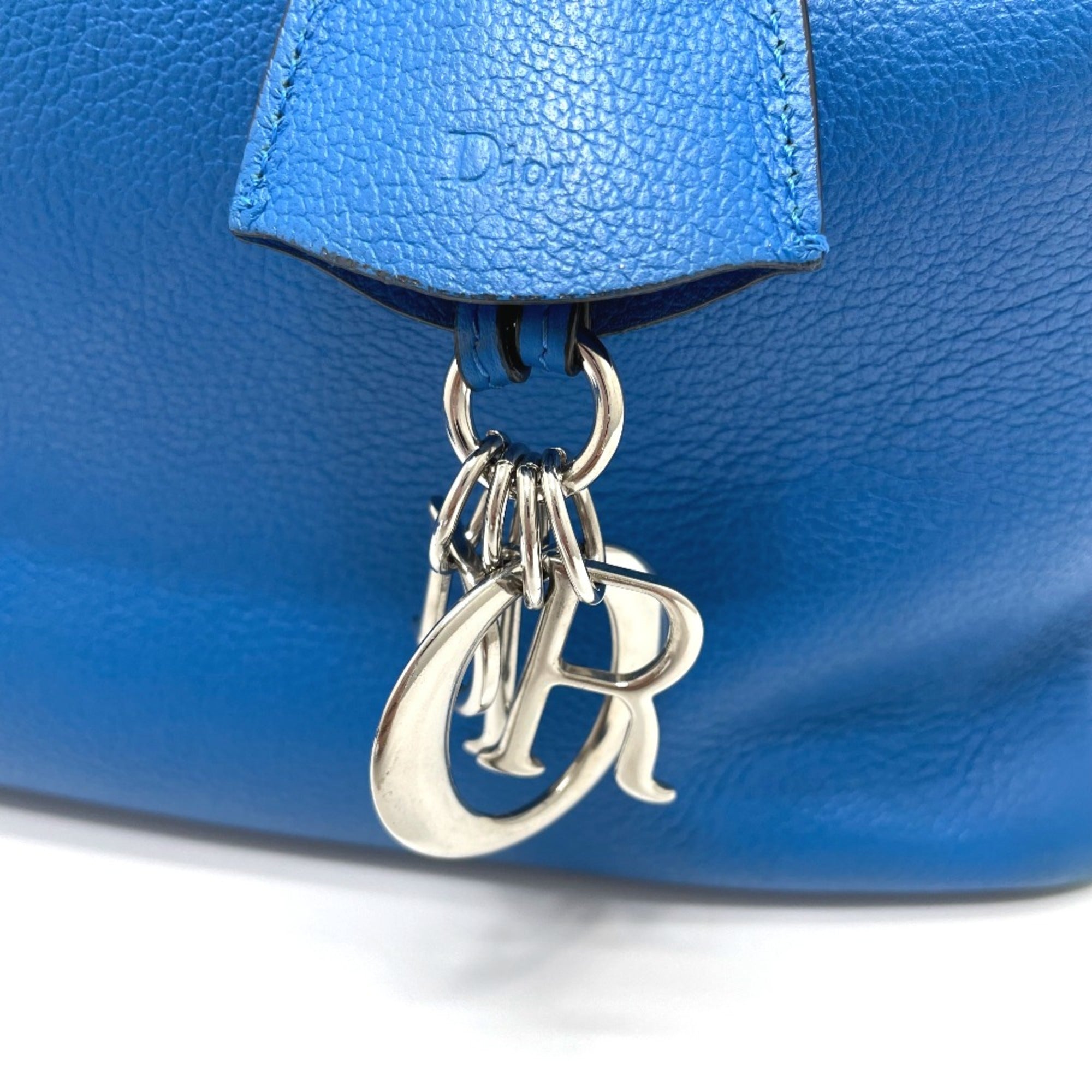 Christian Dior Blue Leather Tote Bag (Pre-Owned)