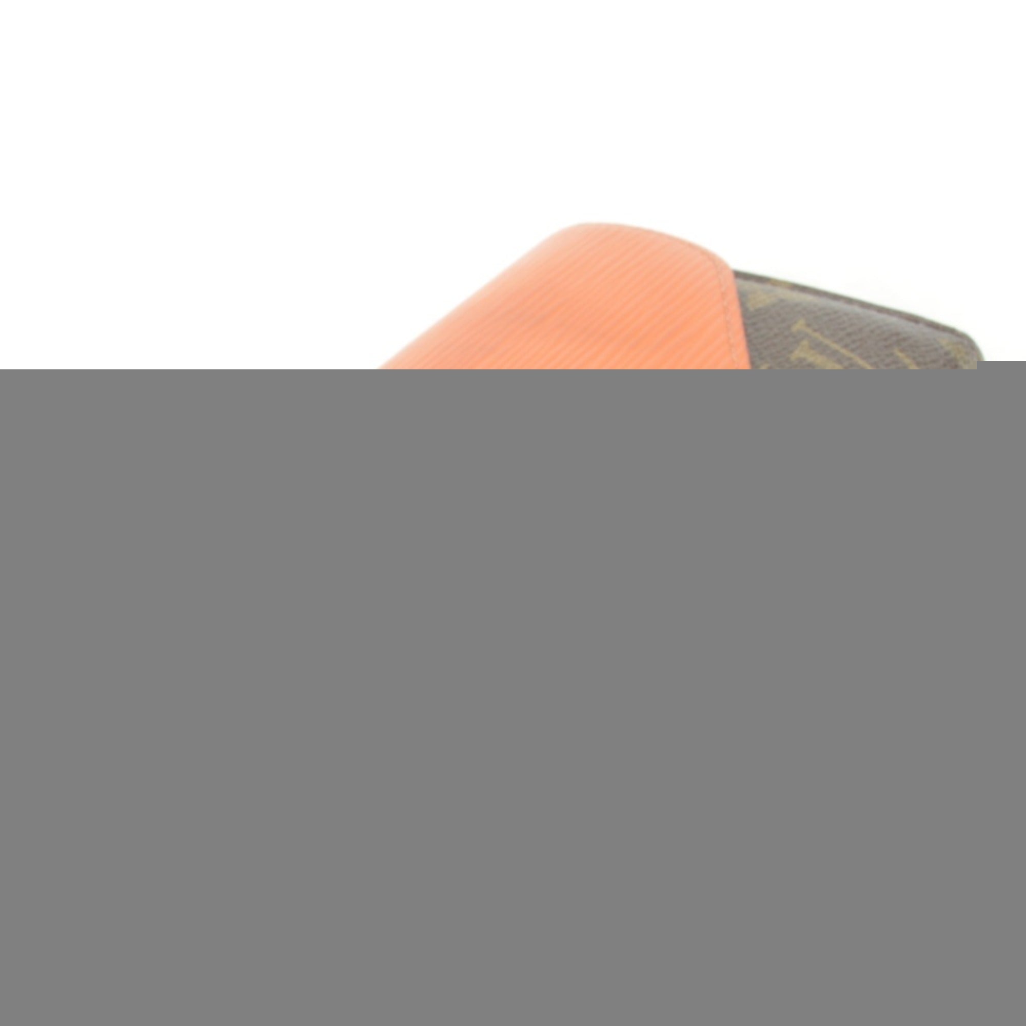 Louis Vuitton Brown Monogram Orange Monogram Epi Leather Wallet (Tri-Fold) (Pre-Owned)
