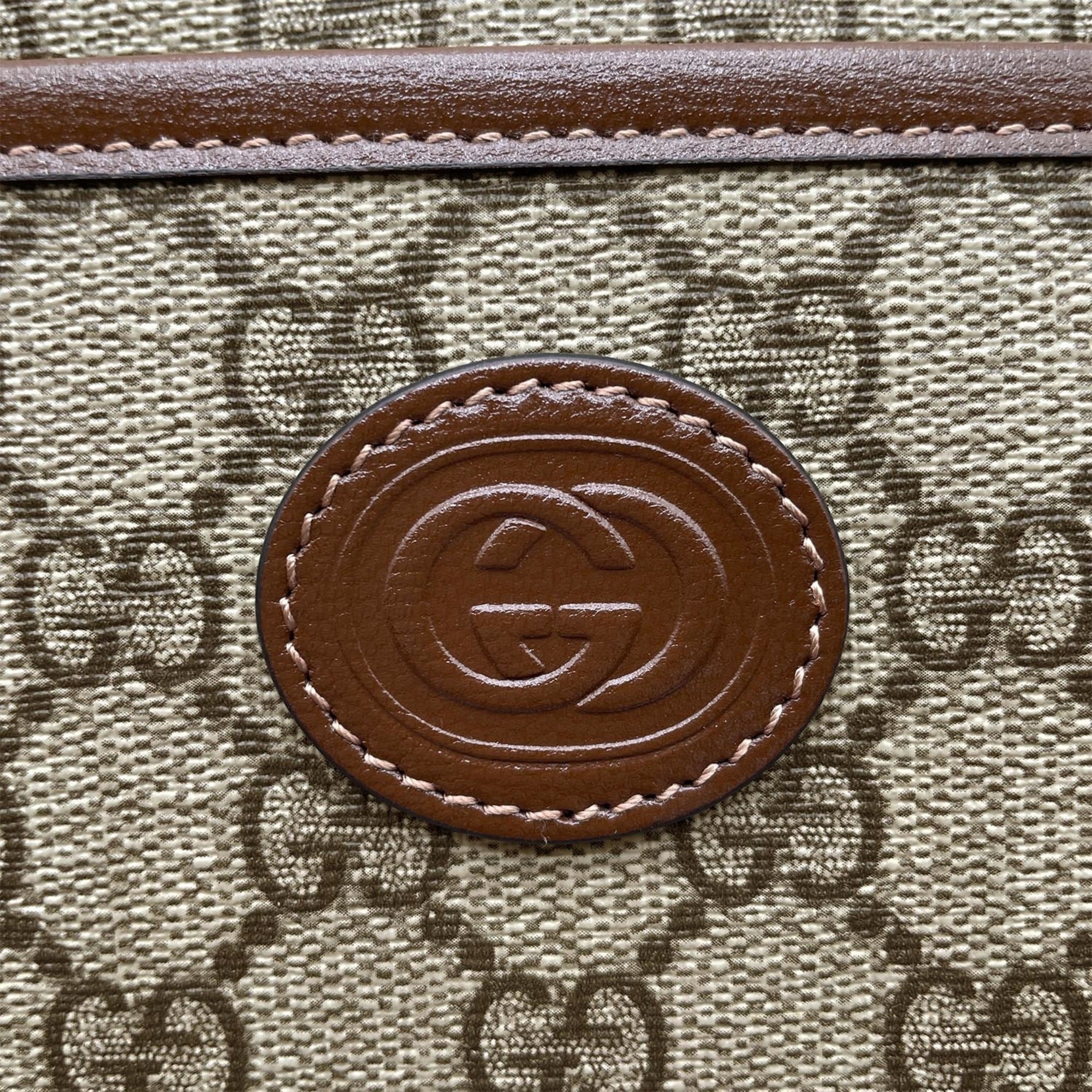 Gucci Brown Gray Pvc Leather Pochette Shoulder Bag (Pre-Owned)