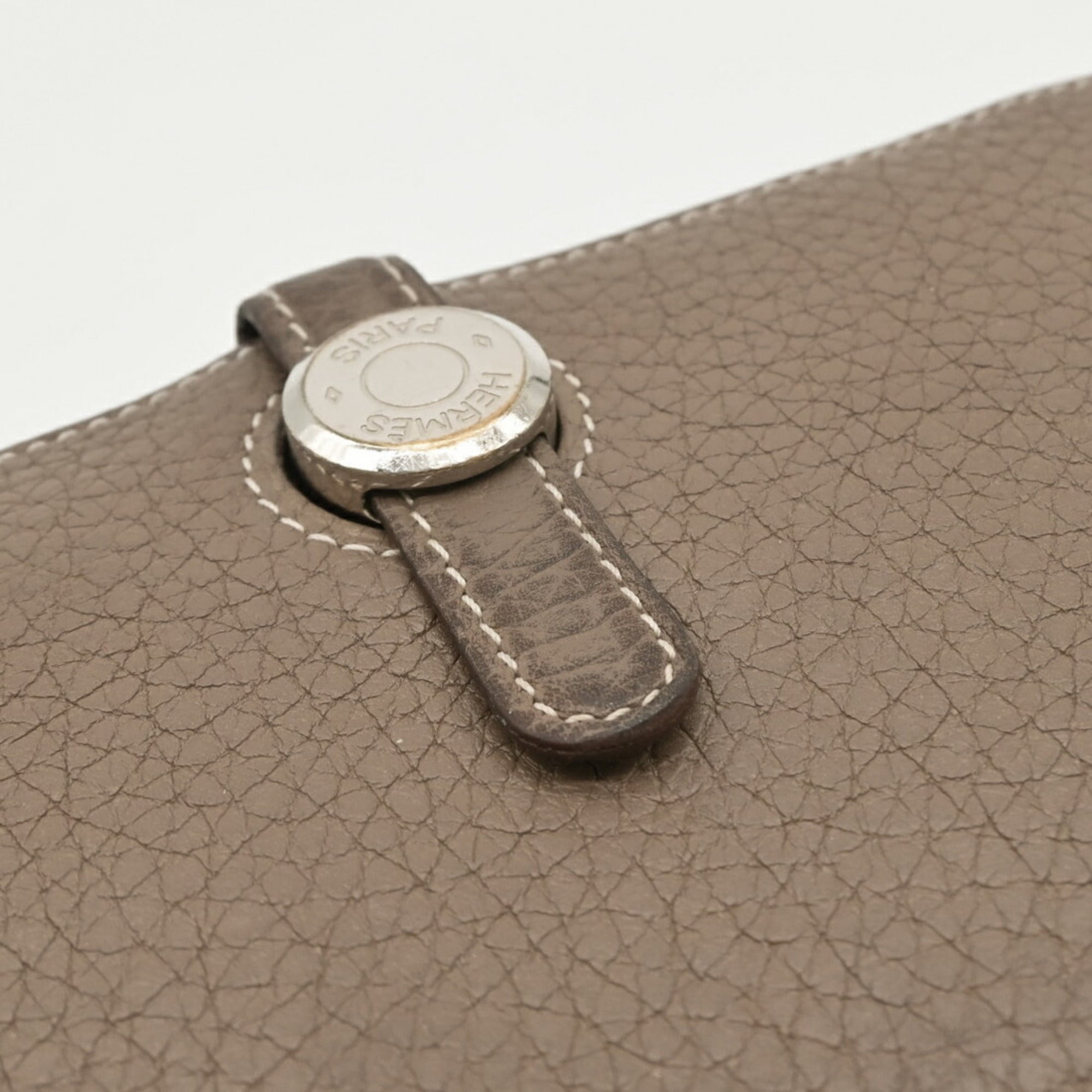 Hermes Dogon Duo Etoupe Gray Grayish Togo Leather Long Wallet (Bi-Fold) (Pre-Owned)