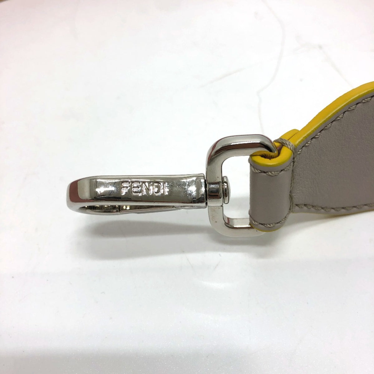 Fendi Gray Leather Chain/Shoulder Wallet (Pre-Owned)