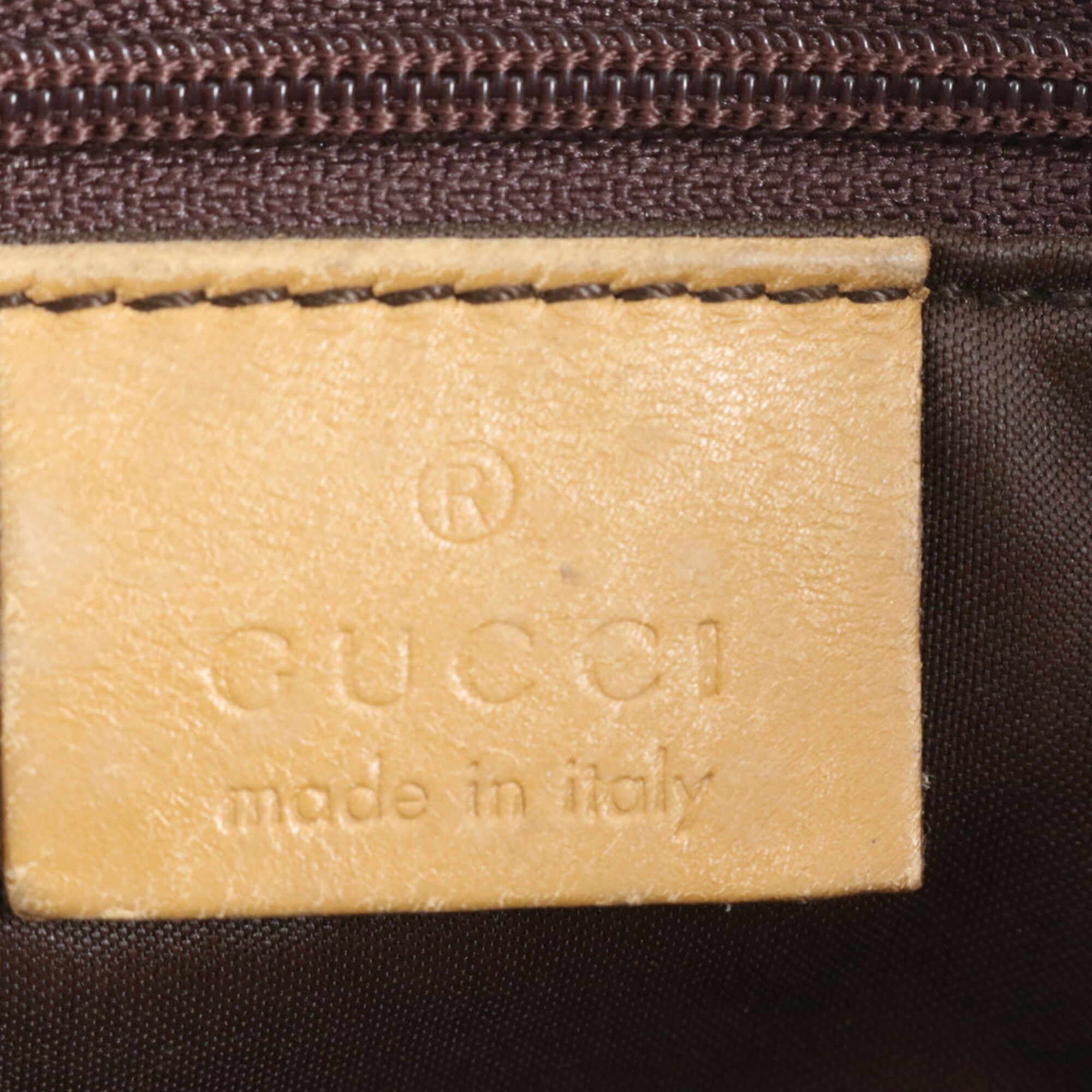 Gucci Gg Canvas Beige Brown Gg Canvas Leather Handbag Tote Bag (Pre-Owned)