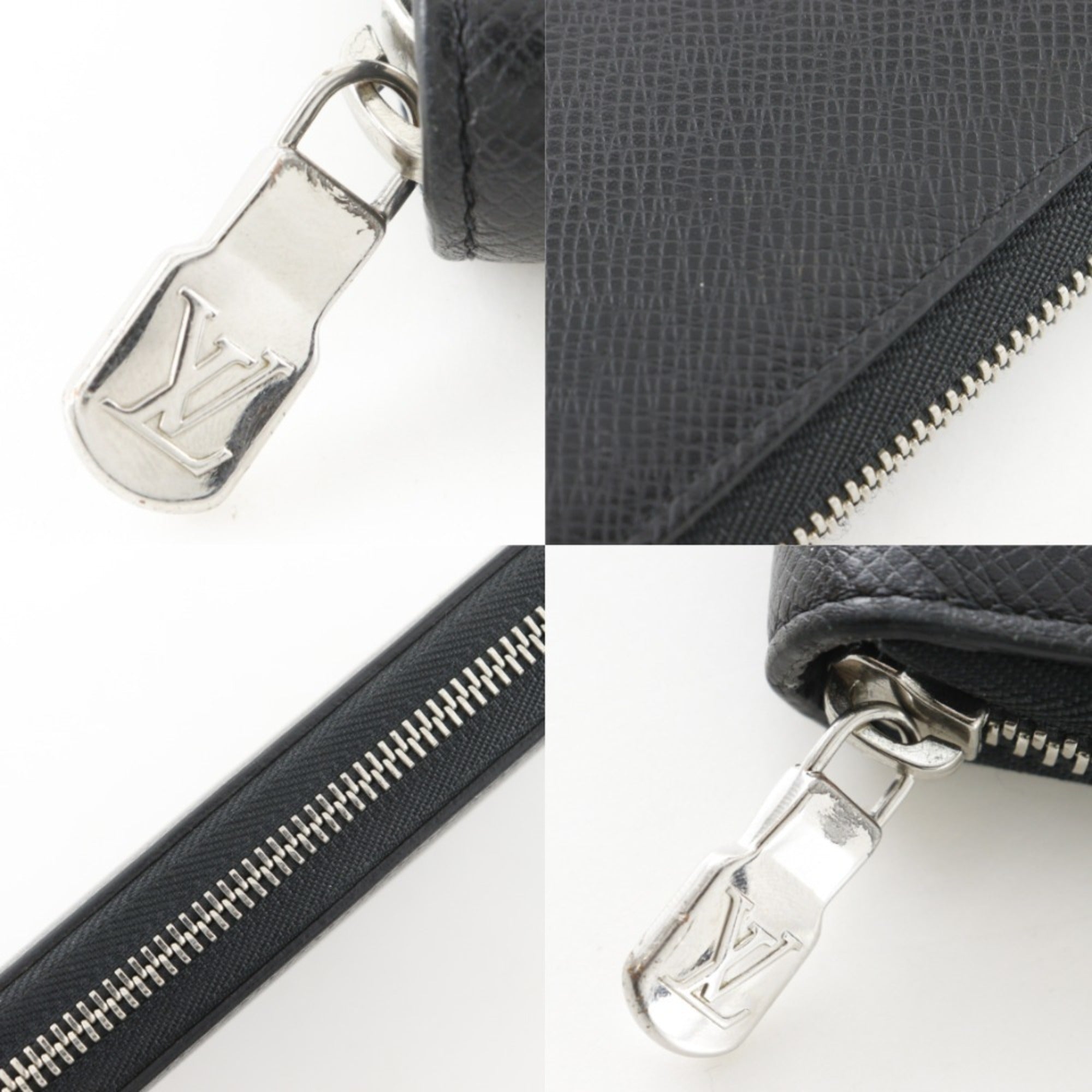 Louis Vuitton Black Noir Taiga Leather Long Wallet (Bi-Fold) (Pre-Owned)