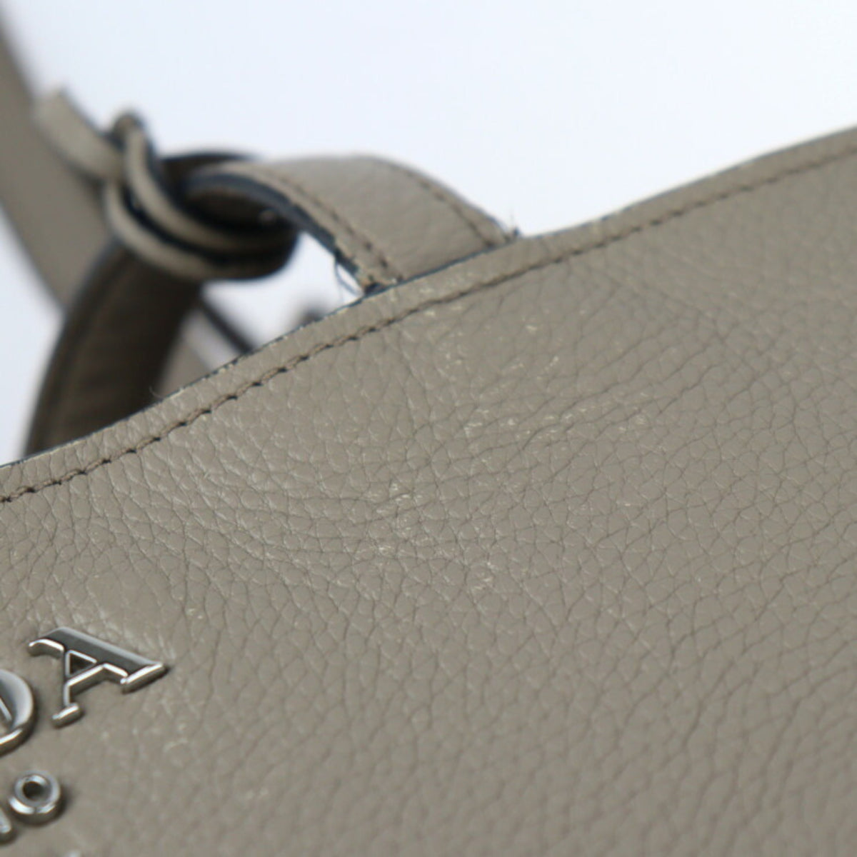 Prada Gray Handbag Shoulder Bag Tote Bag (Pre-Owned)