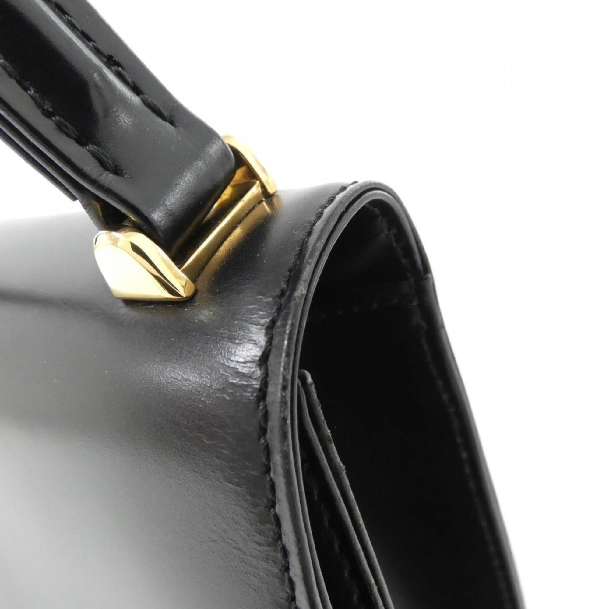 Louis Vuitton Black Leather Handbag (Pre-Owned)