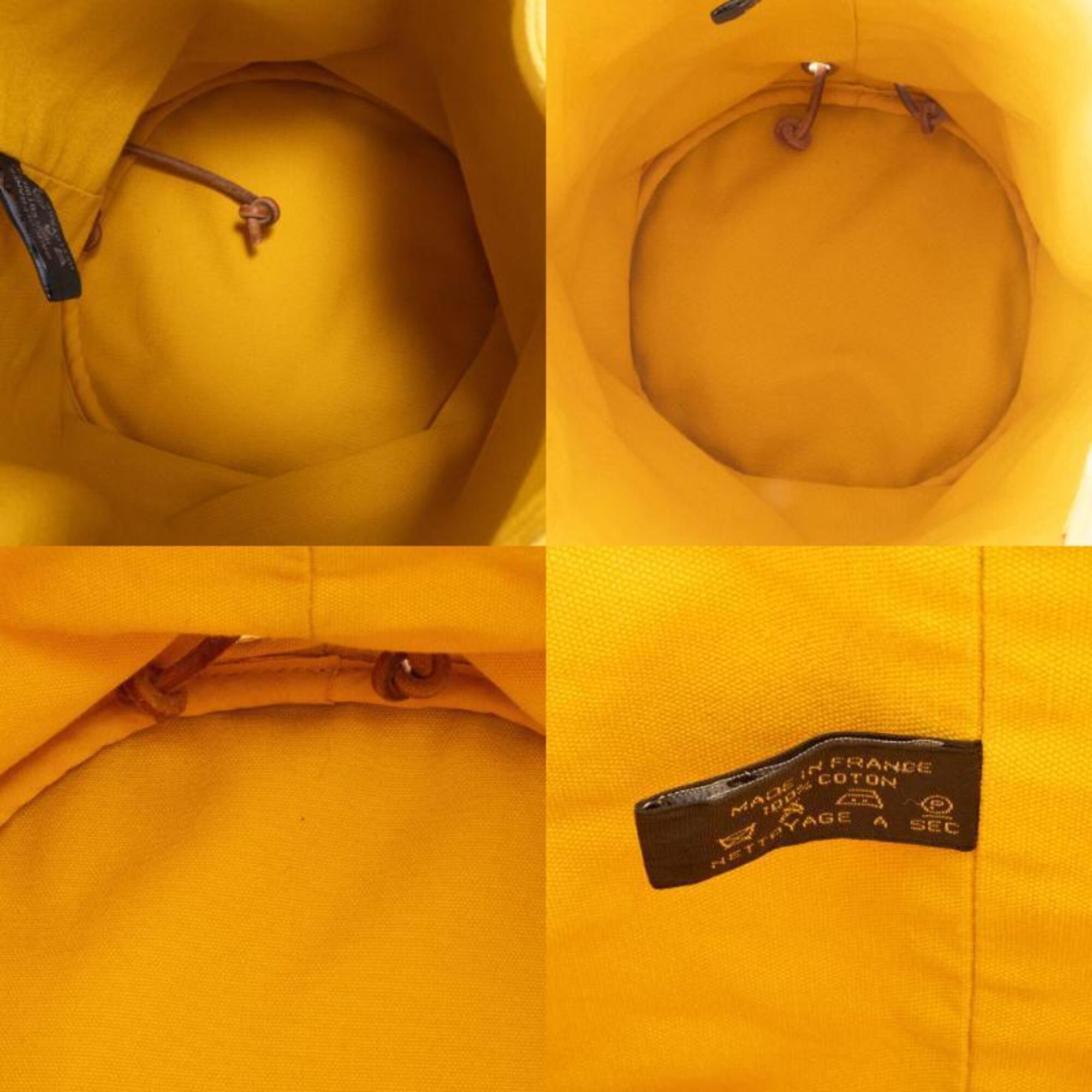 Hermes Polochon Mimil Yellow Cotton 100% Shoulder Bag (Pre-Owned)