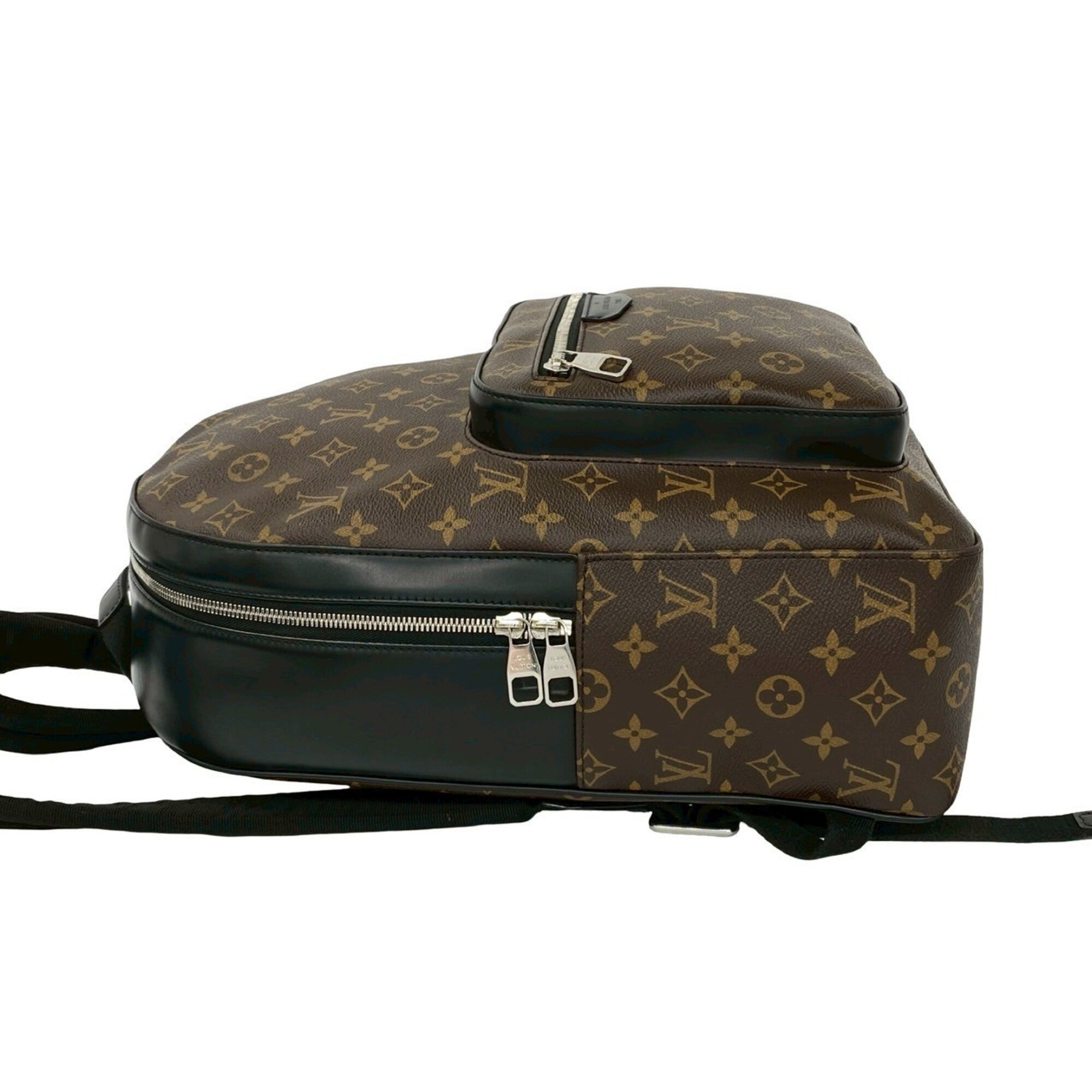 Louis Vuitton Black Brown Leather Pvc Backpack (Pre-Owned)