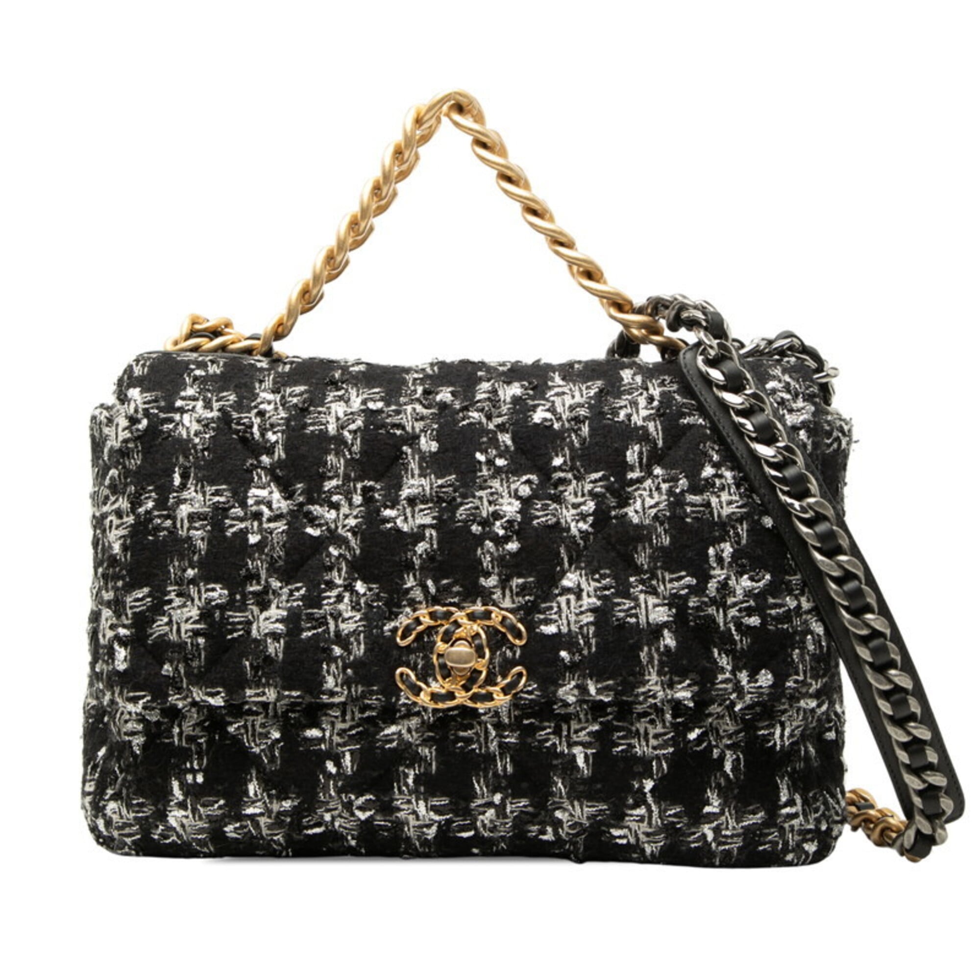 Chanel Black Tweed Shoulder Bag (Pre-Owned)