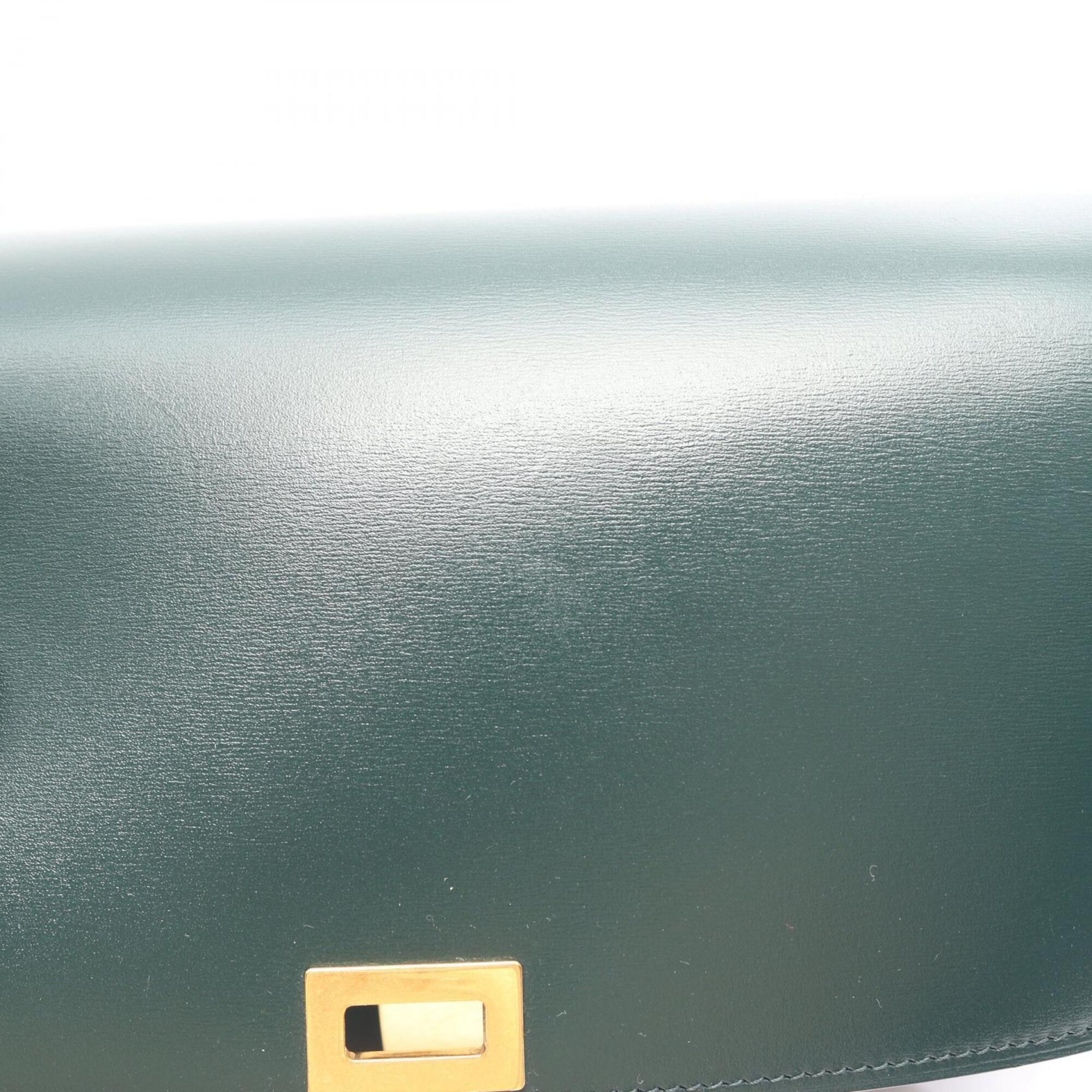 Celine Green Leather Handbag Shoulder Bag (Pre-Owned)