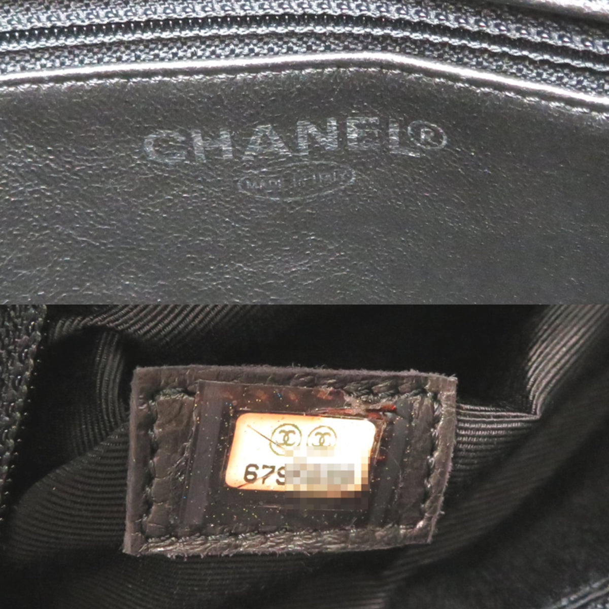 Chanel Black Grained Calfskin Tote Bag (Pre-Owned)