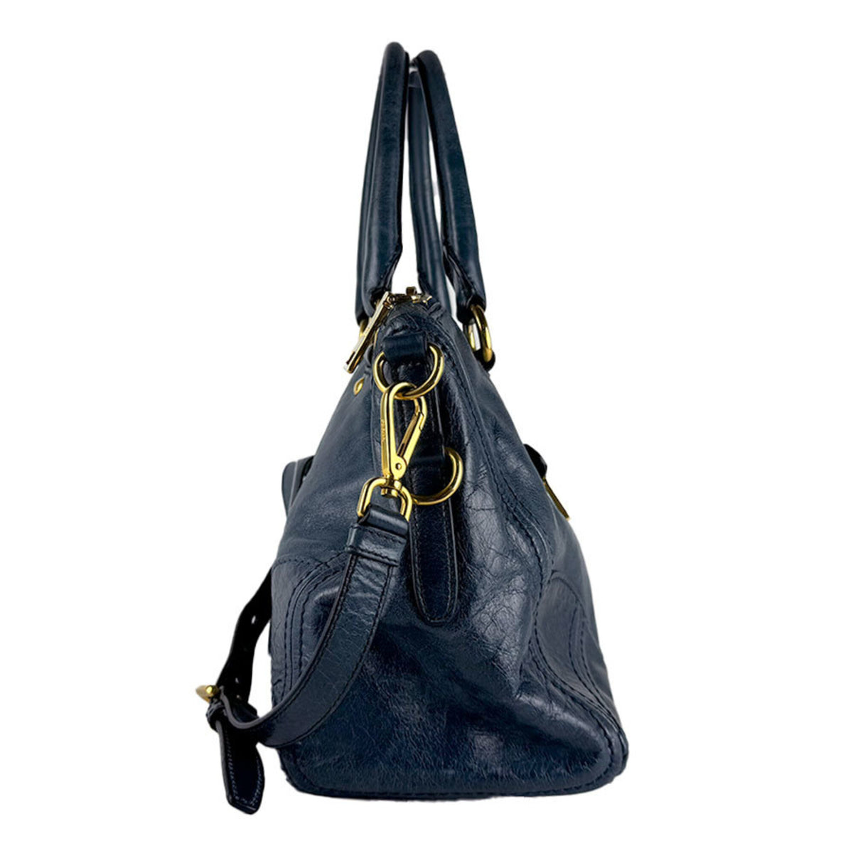 Prada Green Leather Handbag Shoulder Bag (Pre-Owned)