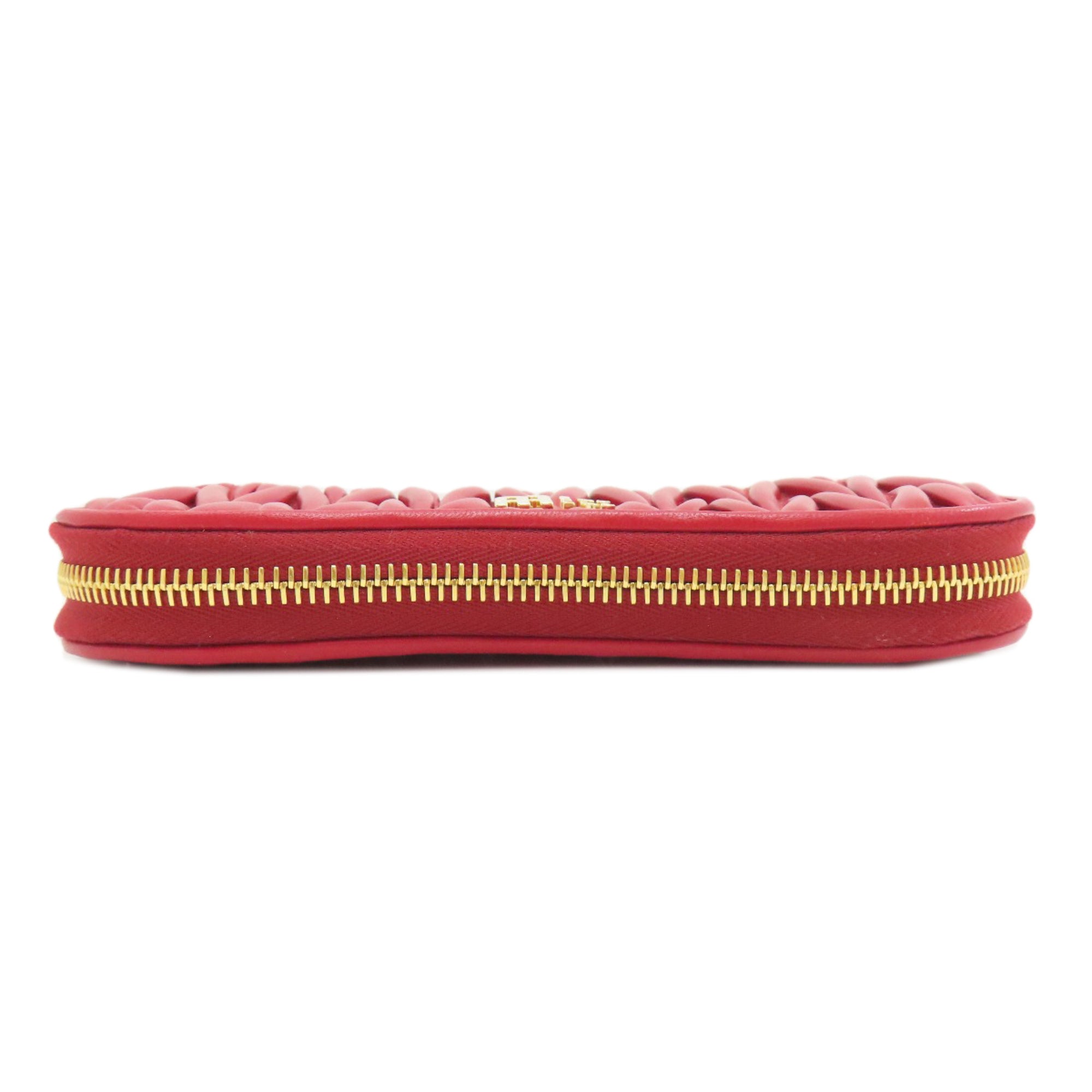 Miu Miu Red Color Leather Pouch (Pre-Owned)