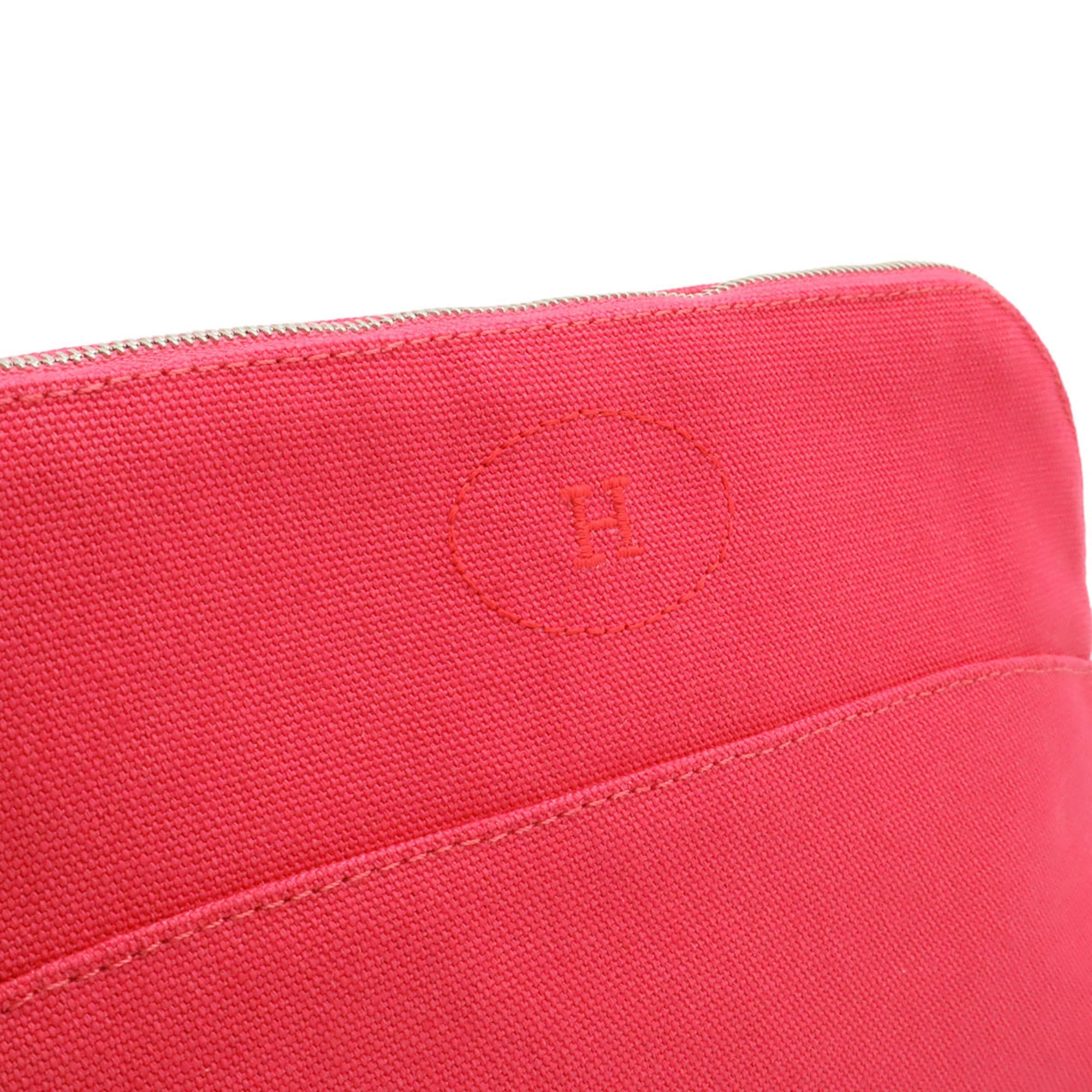 Hermes Fuchsia Canvas Handbag (Pre-Owned)