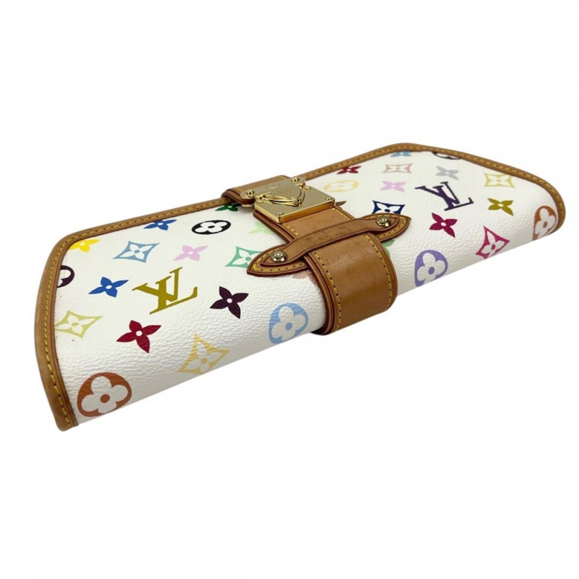 Louis Vuitton White Monogram Multicolore Clutch Bag Shoulder Bag (Pre-Owned)