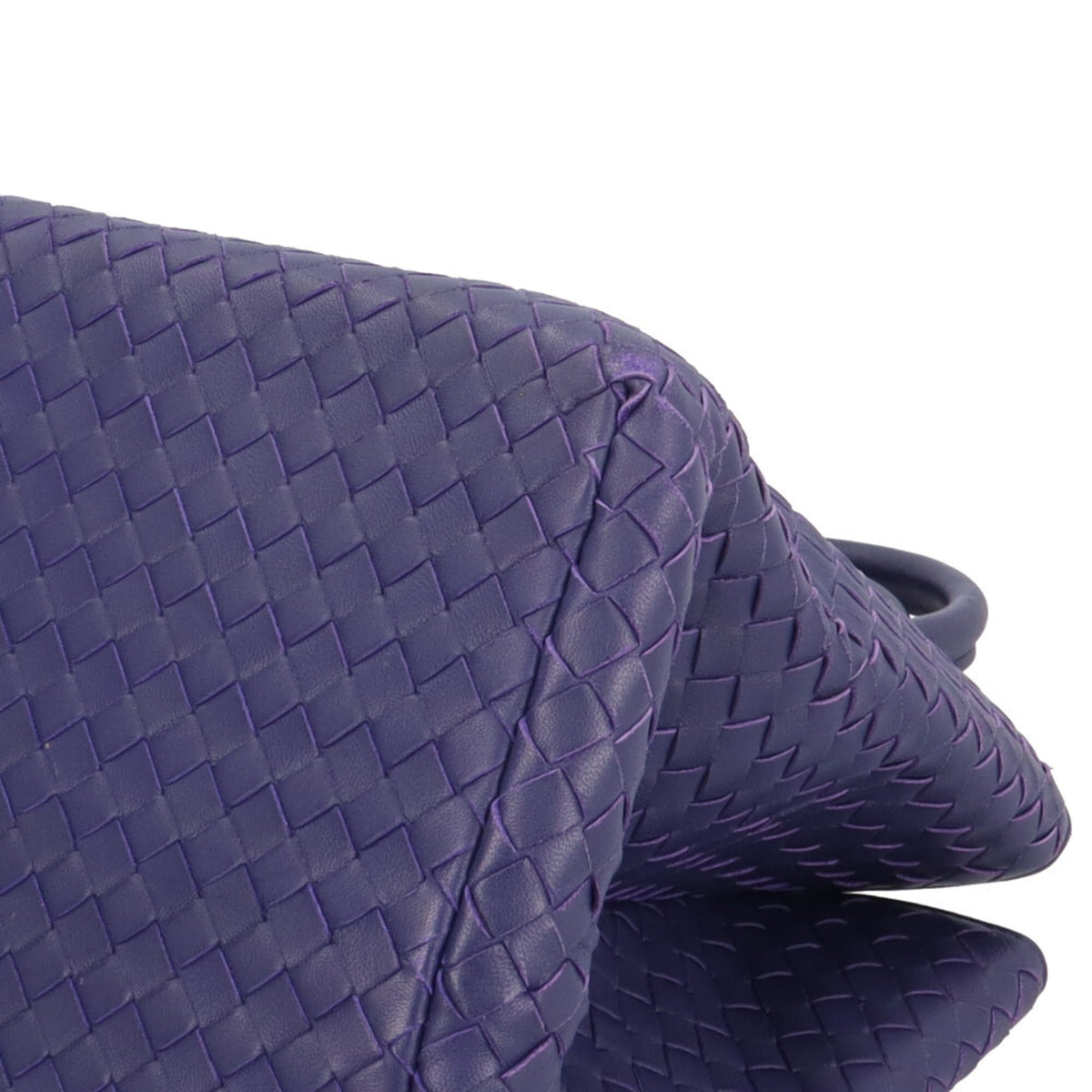 Bottega Veneta Purple Leather Handbag Tote Bag (Pre-Owned)