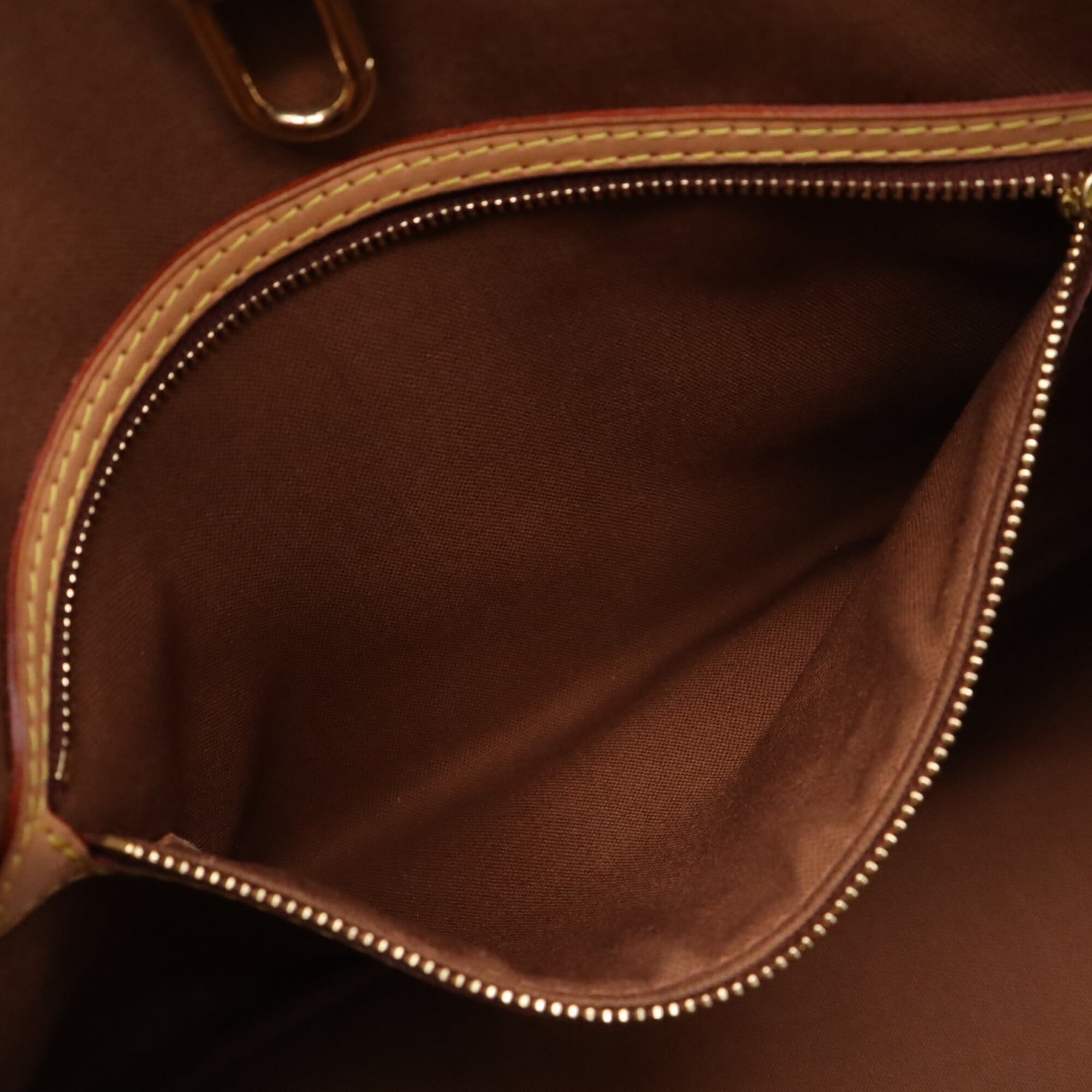 Louis Vuitton Monogram Beige Brown Coated Canvas Leather Handbag (Pre-Owned)