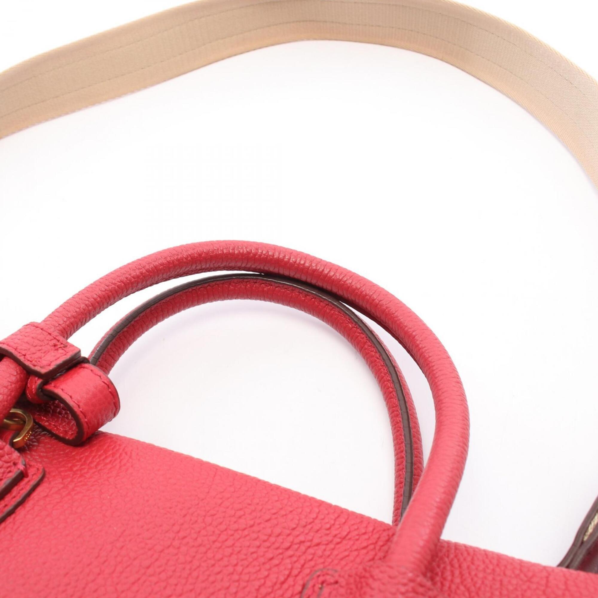 Mcm Red Color Leather Handbag (Pre-Owned)
