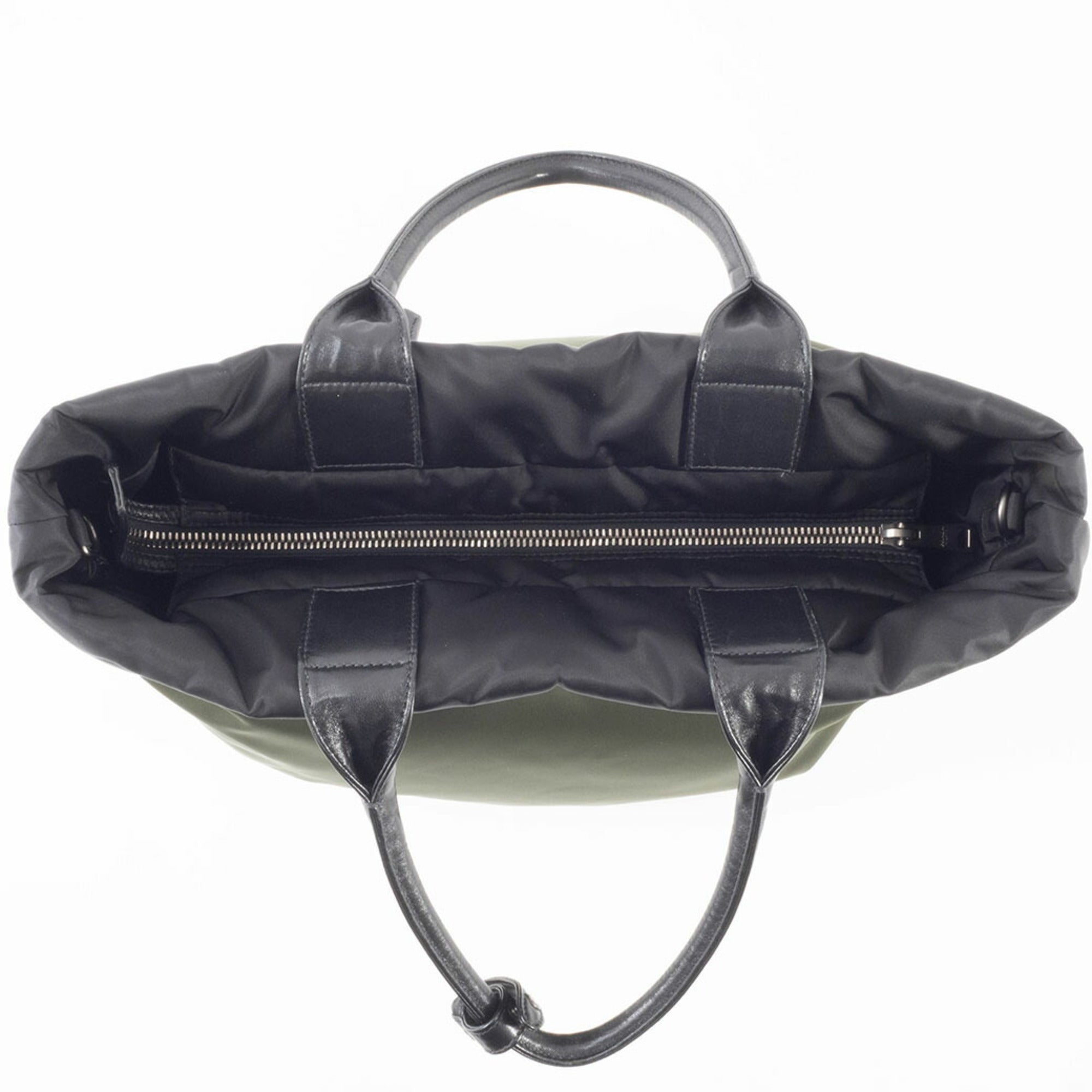 Prada Black Green Khaki Nylon Tote Bag (Pre-Owned)