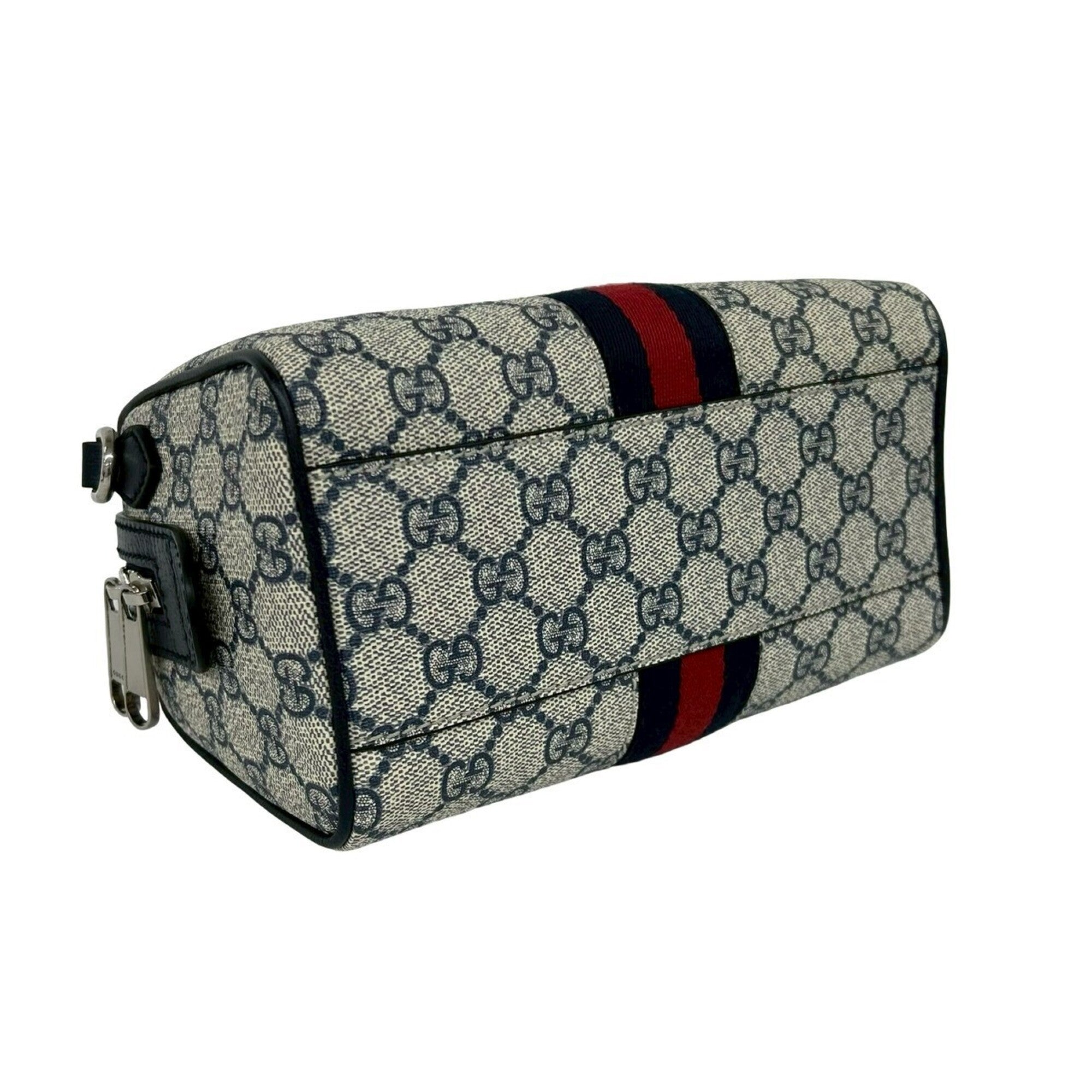 Gucci Navy Red Color Pvc Leather Handbag Shoulder Bag (Pre-Owned)