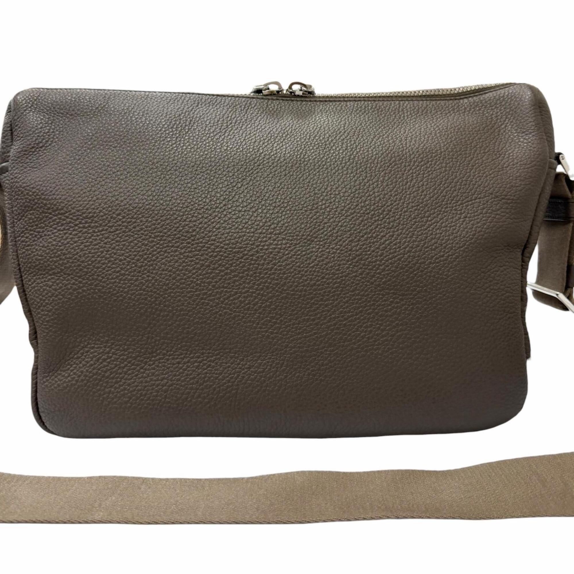 Prada Grayish Leather Shoulder Bag (Pre-Owned)