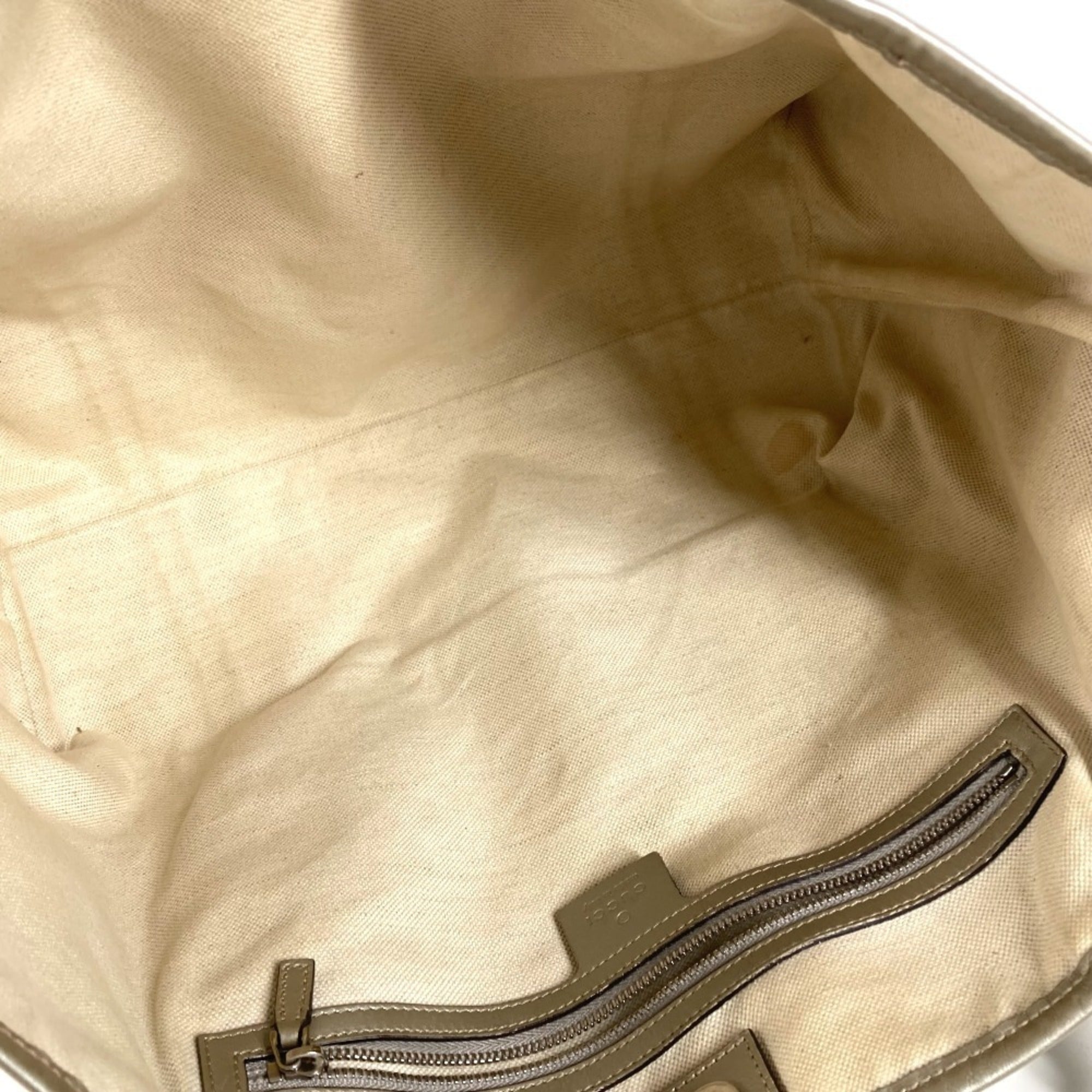 Gucci Silver Gg Imprimé Shoulder Bag Tote Bag (Pre-Owned)