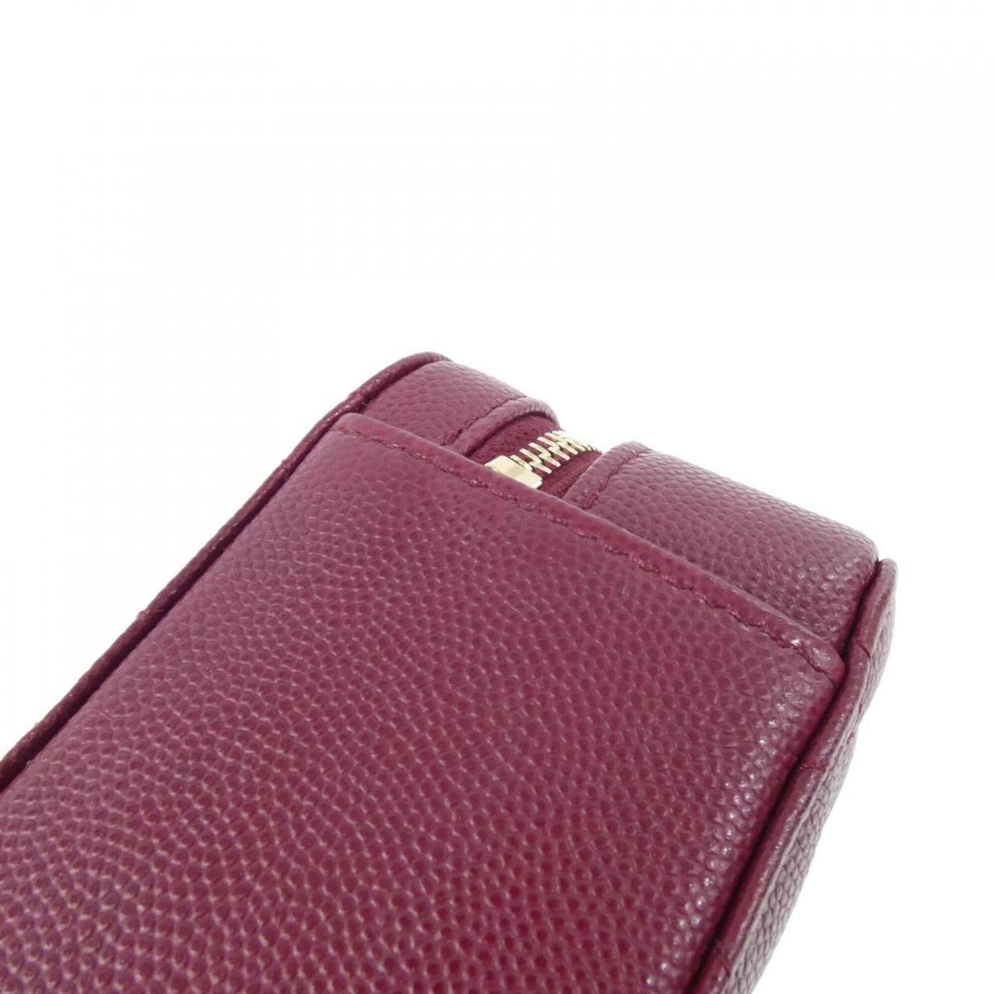Chanel Bordeaux Grained Calfskin Shoulder Bag (Pre-Owned)