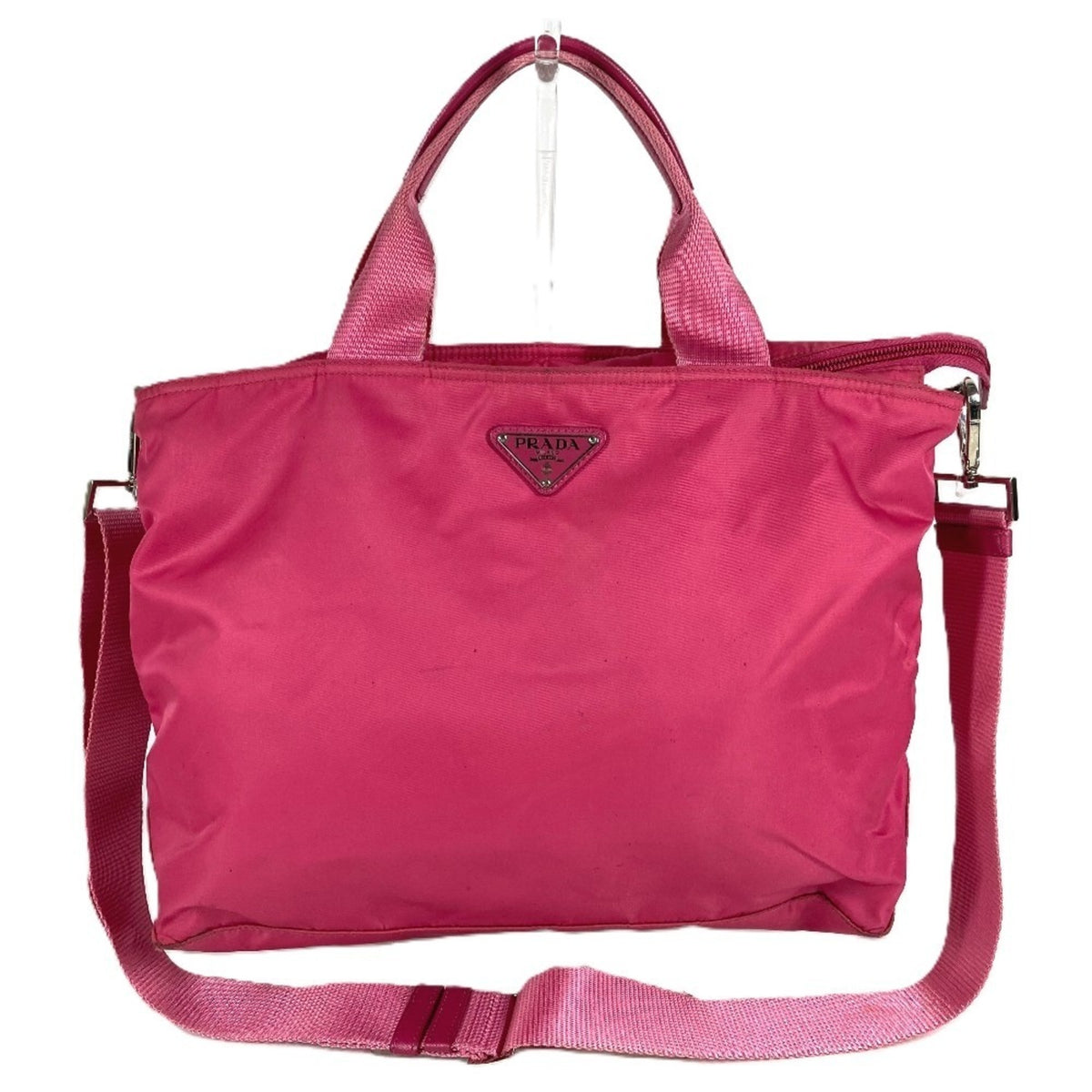 Prada Pink Nylon Handbag Shoulder Bag Tote Bag (Pre-Owned)
