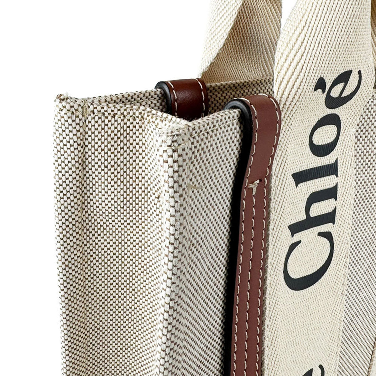 Chloé Brown Canvas Leather Handbag Shoulder Bag (Pre-Owned)