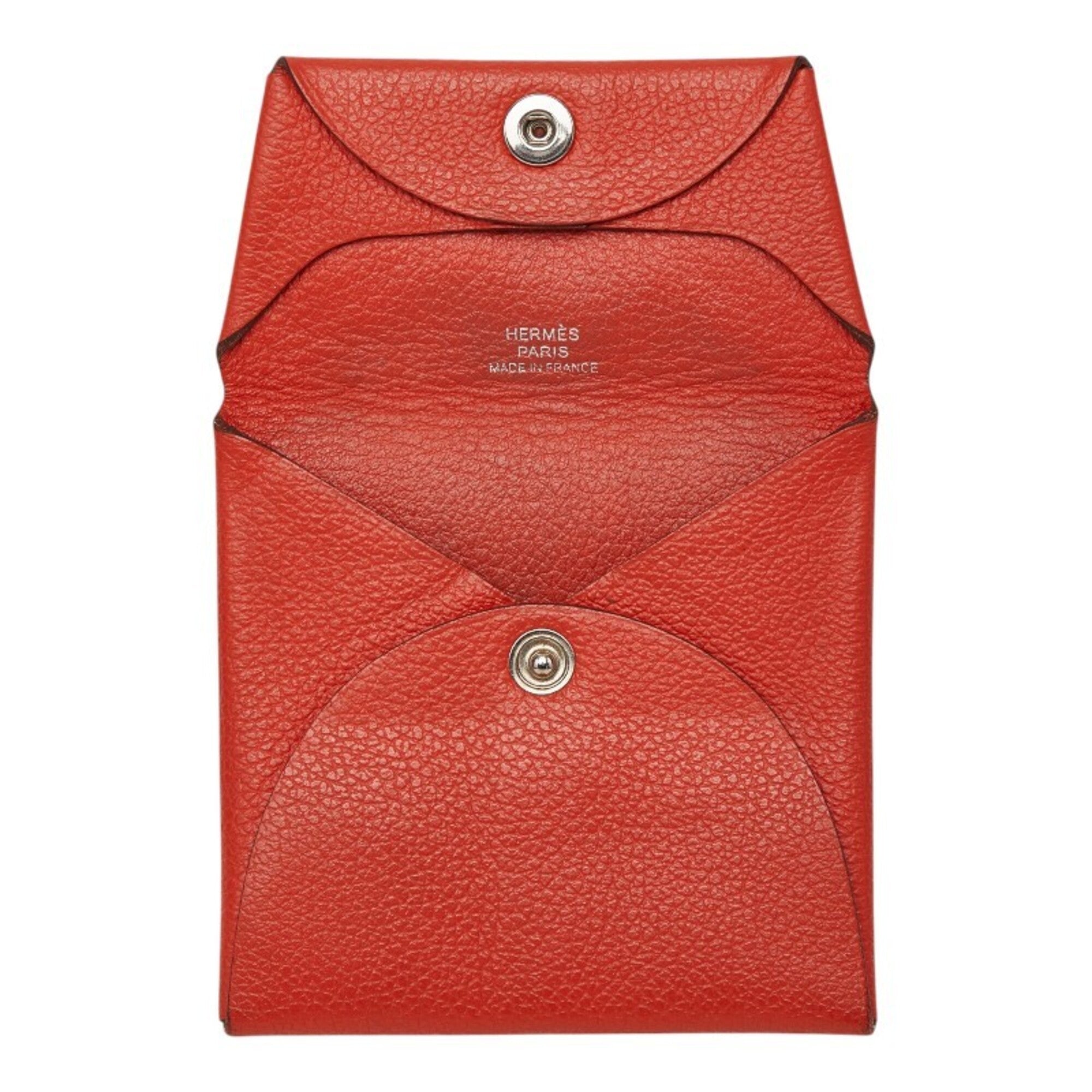 Hermes Red Color Leather Coin Purse/Coin Case (Pre-Owned)